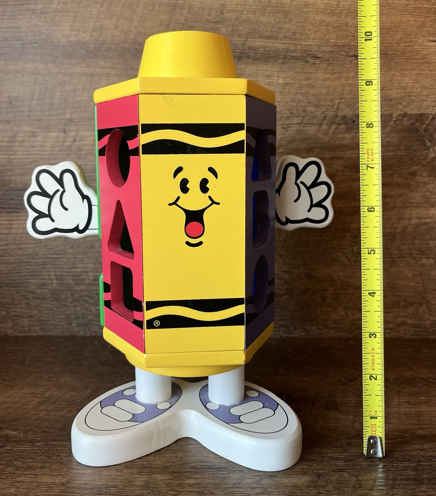 Crayola Learning Tower ABCs 123s Shapes Sorter Toy Colorful Wooden Pieces RARE