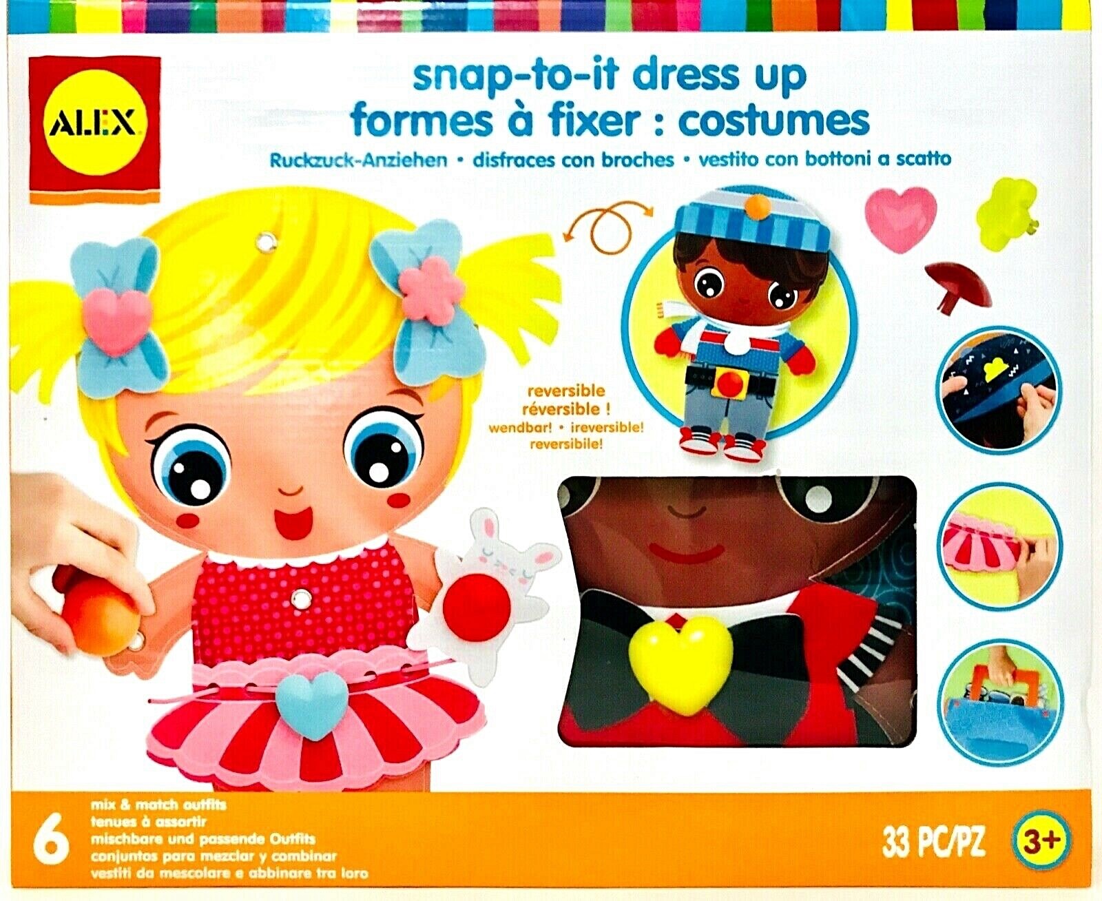 Alex Snap To It Dress Up With 6 Mix & Match Outfits 33 Pieces Age 3 Years & Up