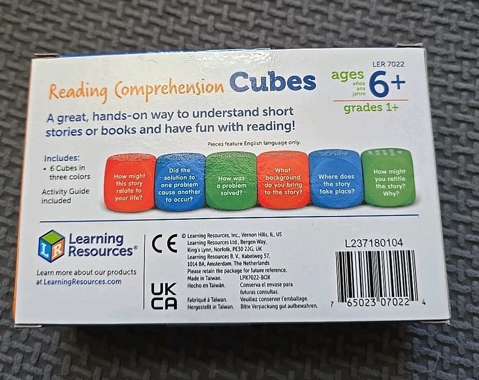 Learning Resources Reading Comprehension Cubes, 6/Set (LER7022) Ages 6+