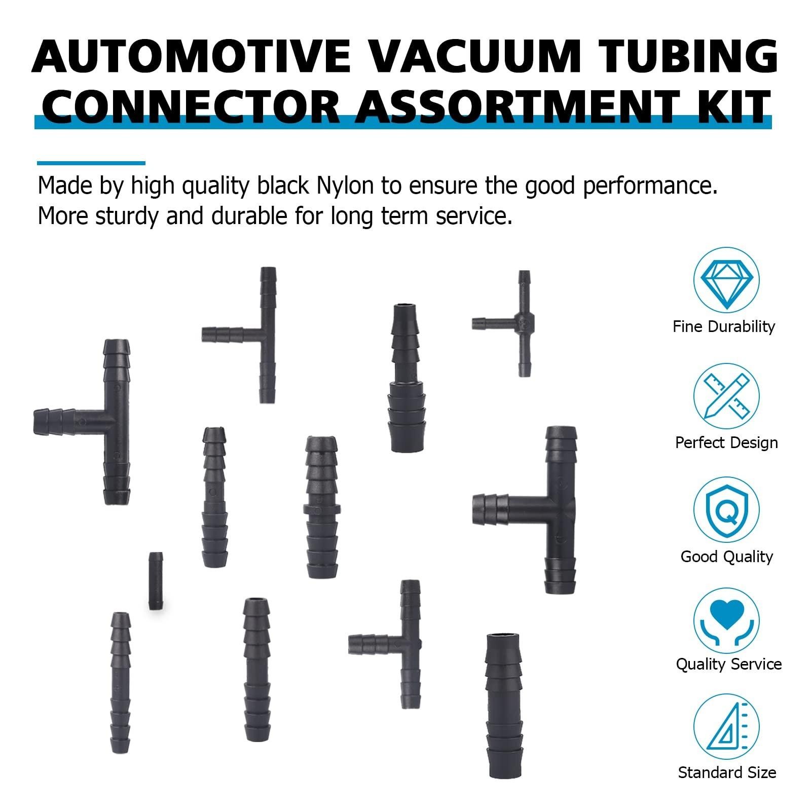 115pcs Universal Vacuum Line Fittings Kit – 12 Size Hose Connectors Assortment