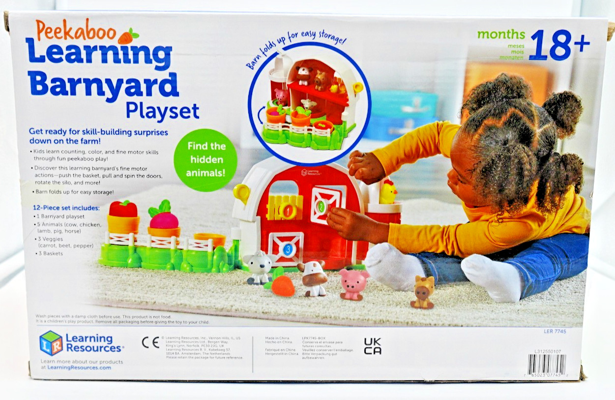 Learning Resources Peekaboo Learning Barnyard Playset Toddler Farm Toy w/ Animal