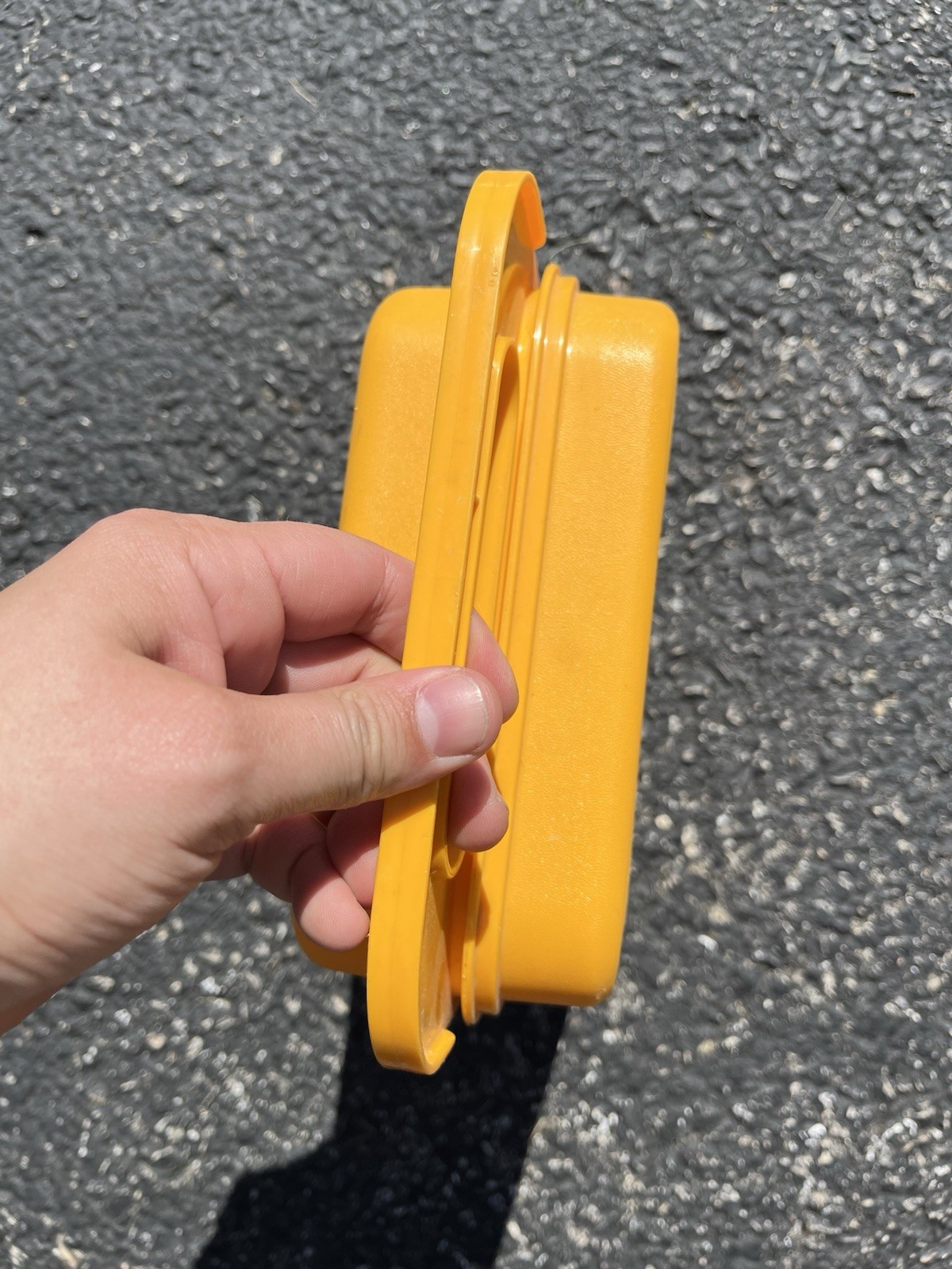 Vntg Tupperware Yellow Stencil Case Alphabet Rub Lunch Storage Carry Box Kids