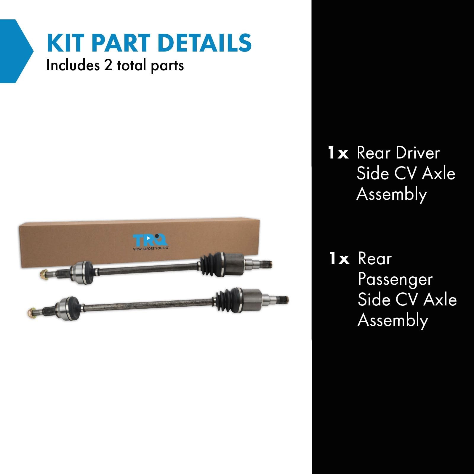 Trq 2 Piece Cv Axle Assembly Set Rear Driver Passenger Side For Dodge Journey