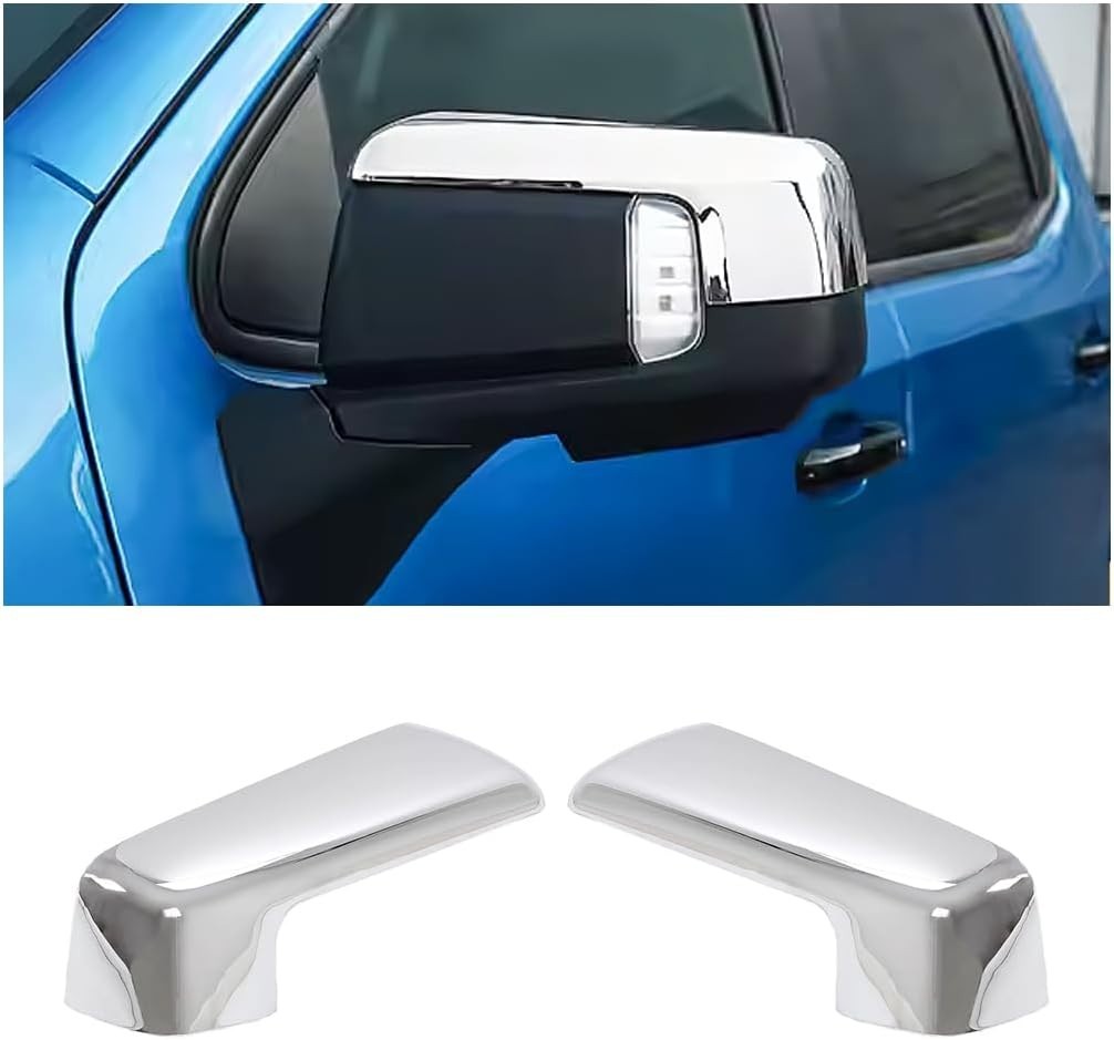 Chrome ABS Mirror Covers for 2019 2020 2021 2022 2023 2024 2025 Chevy Silverad..