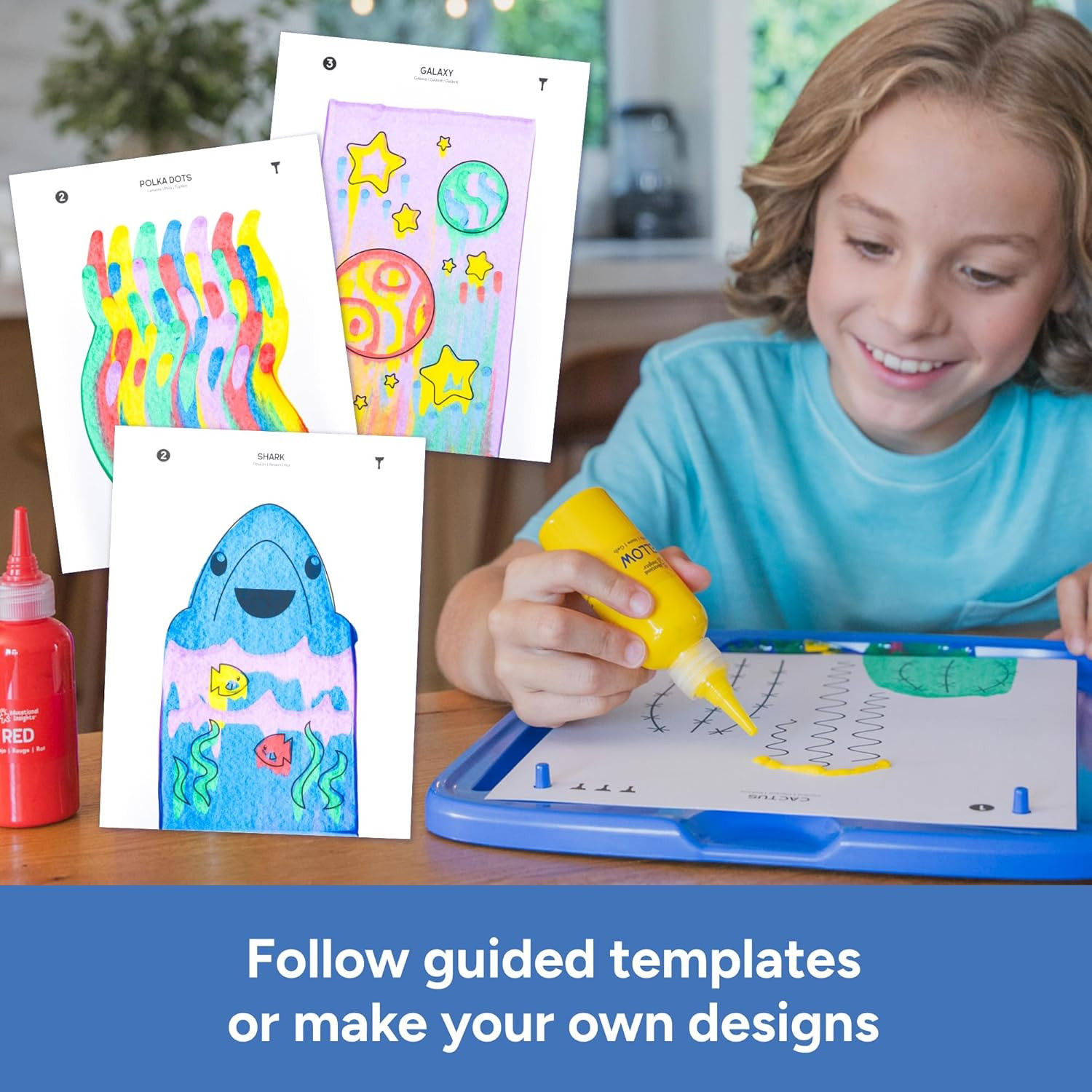 Squeegee Art Kit – DIY Crafts for Kids Ages 4-8, Squeegee Painting Kit for Kids,