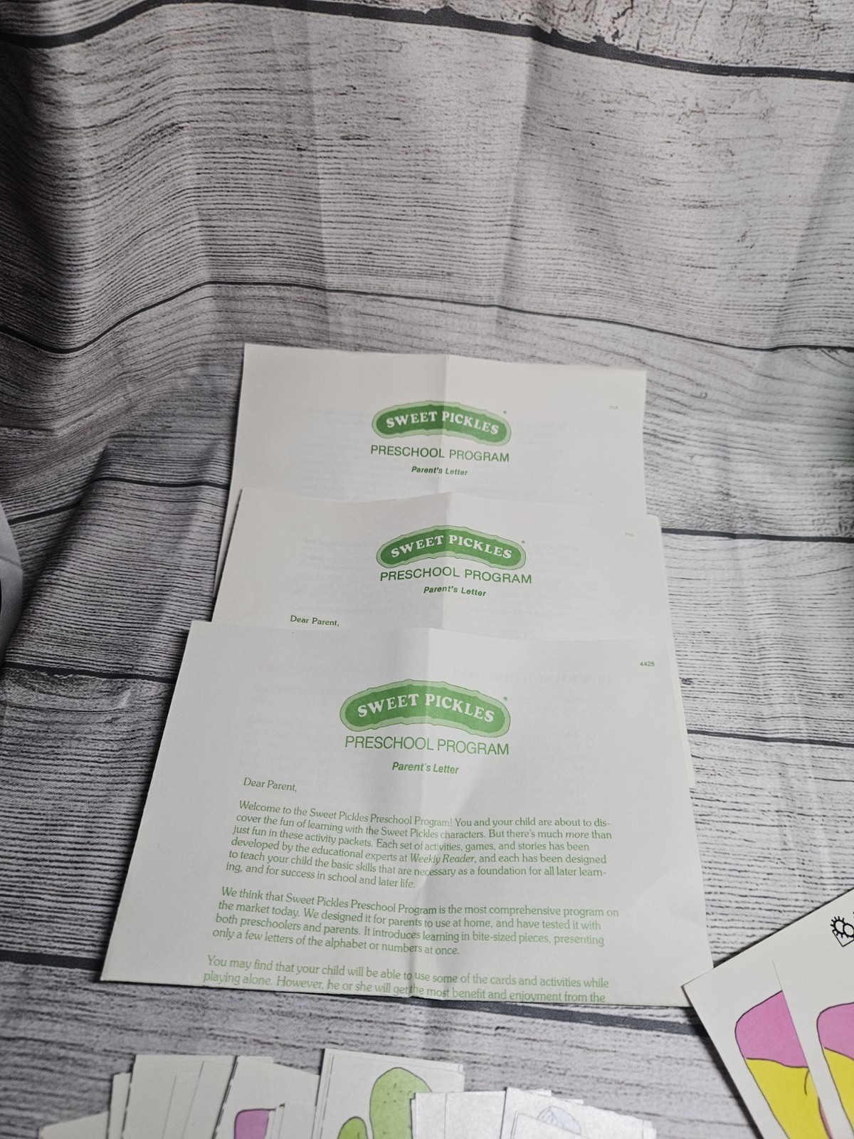 Vintage Sweet Pickles Preschool Program Learning Case Activity Bus Full w/Cards