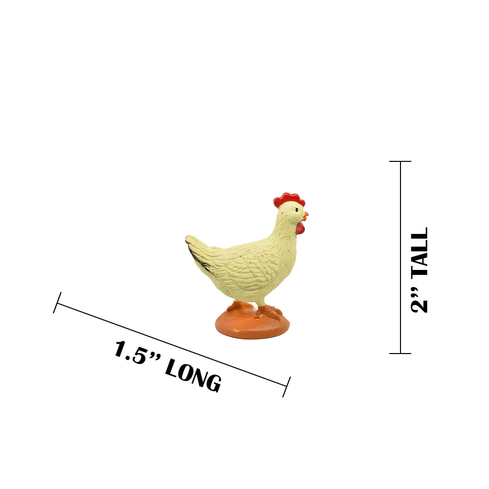 Chicken, Rooster Realistic Toy Model Plastic Replica Barn Farm Animal, 2″