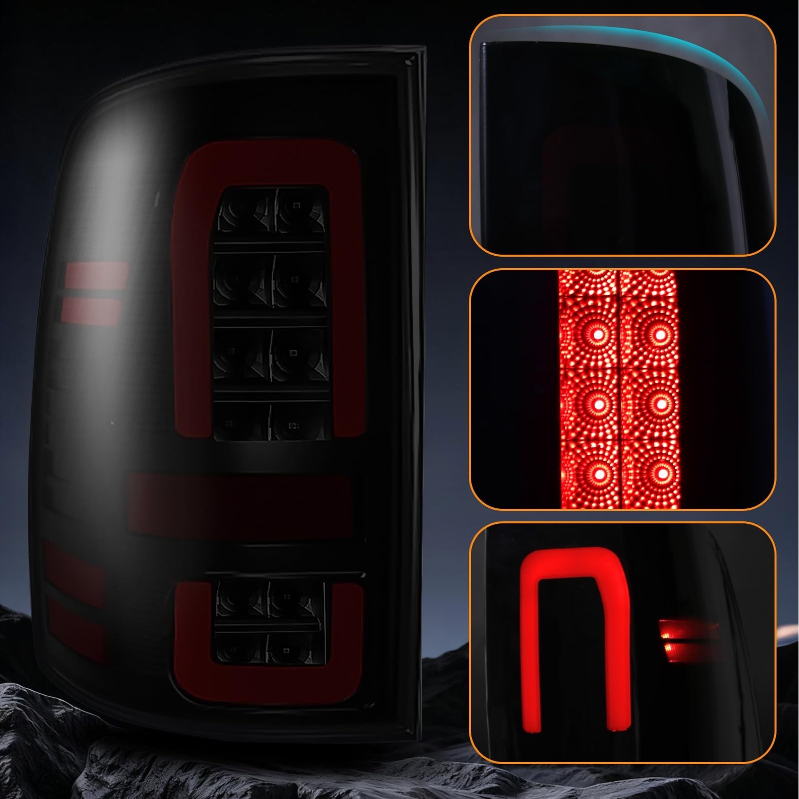Smoked Black Full LED Tail Lights for 2009–2018 Dodge Ram 1500/2500/3500 &