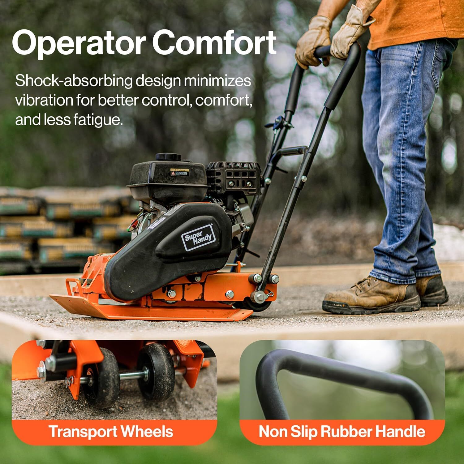 SuperHandy Plate Compactor Rammer 7 HP Gas Engine 4200-Pounds of Compaction