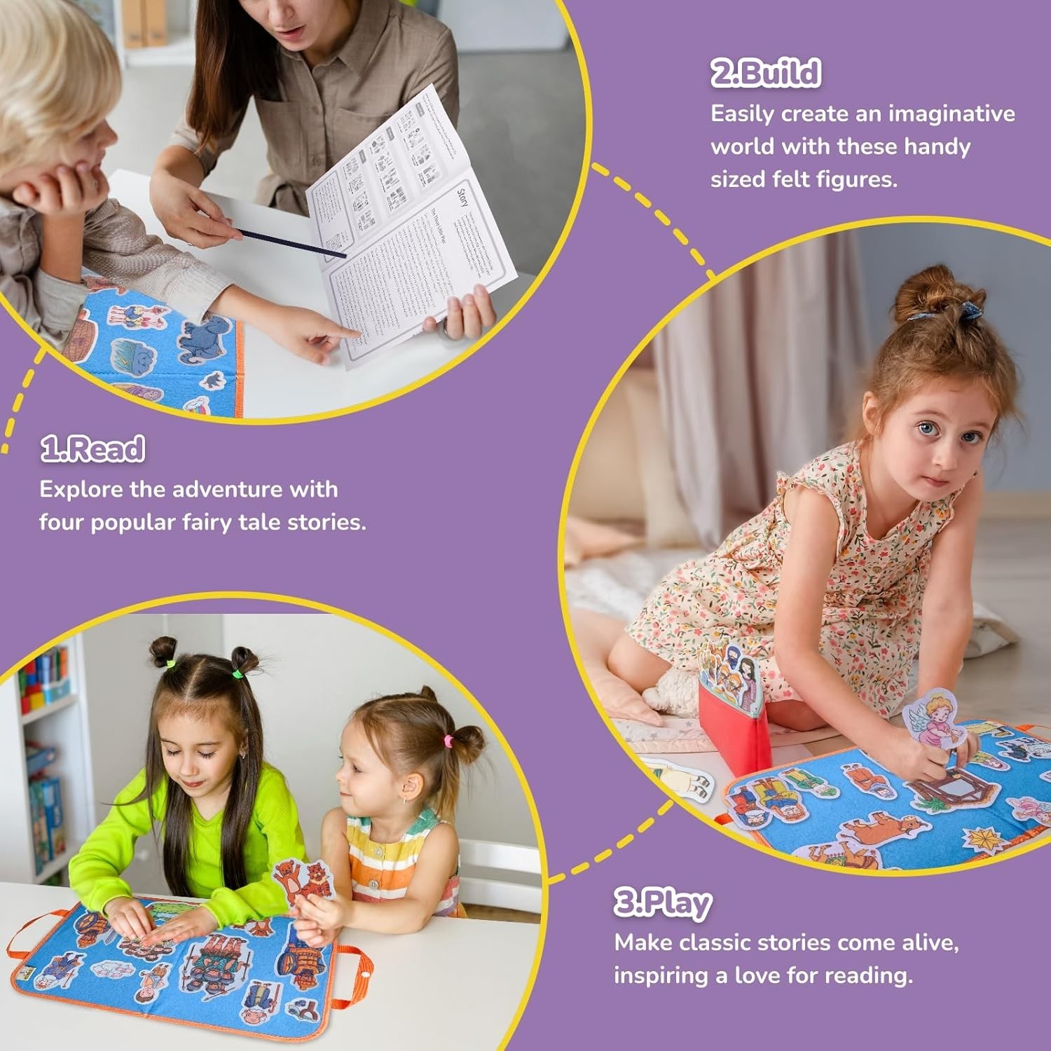 CHEFAN 12 Pack Felt Board Bible Animal Stories Set Flannel PreSchool Activities