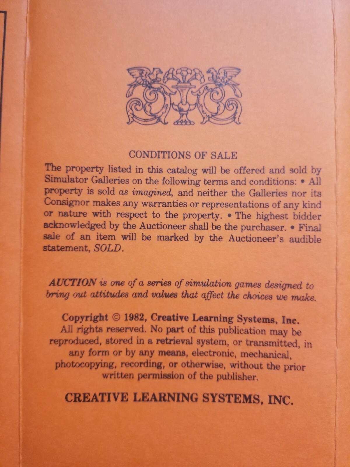 Vintage 1982 AUCTION game for a change by Creative Learning Systems