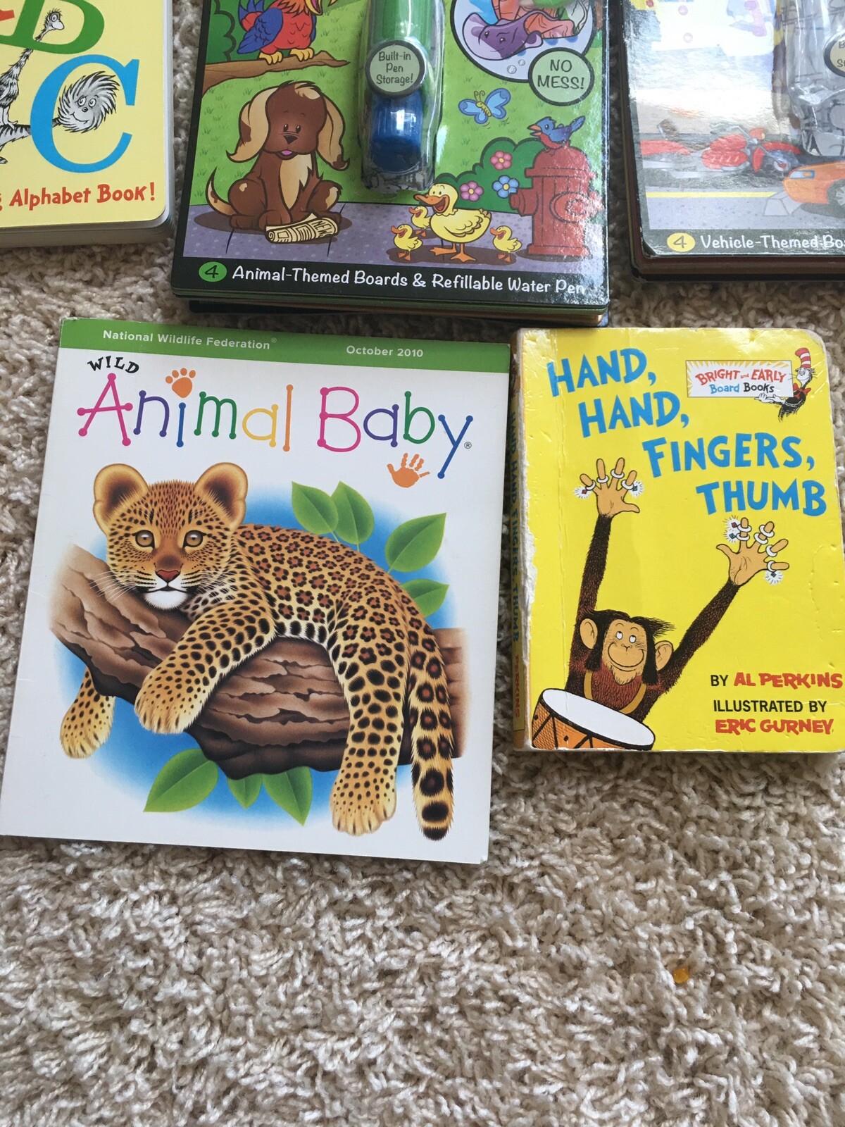 Lot 5 kids books and melissa & doug water resistant pad