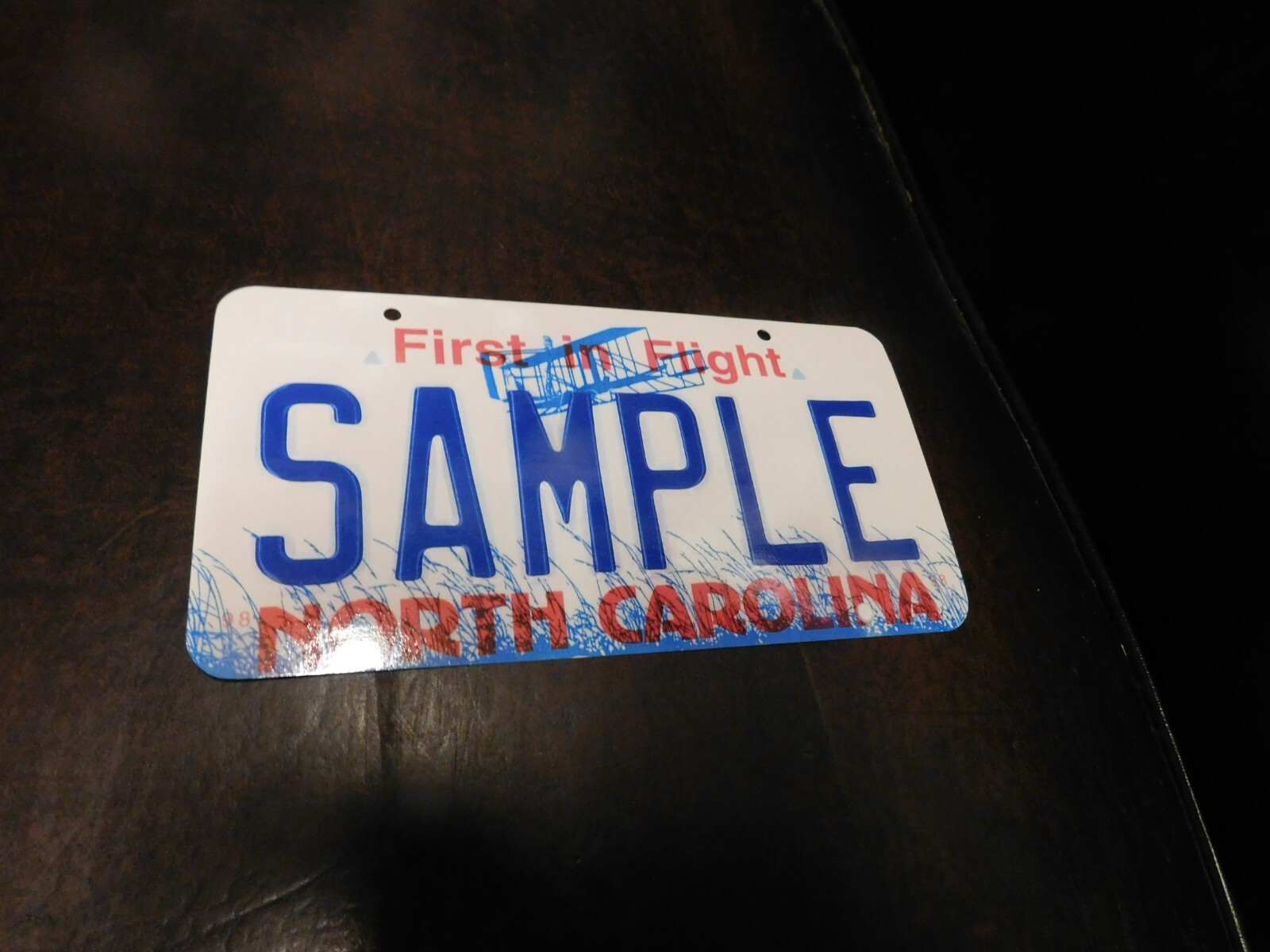 Flash Card Miniature Glossy Paper License Plate ’01 Series Sample North Carolina