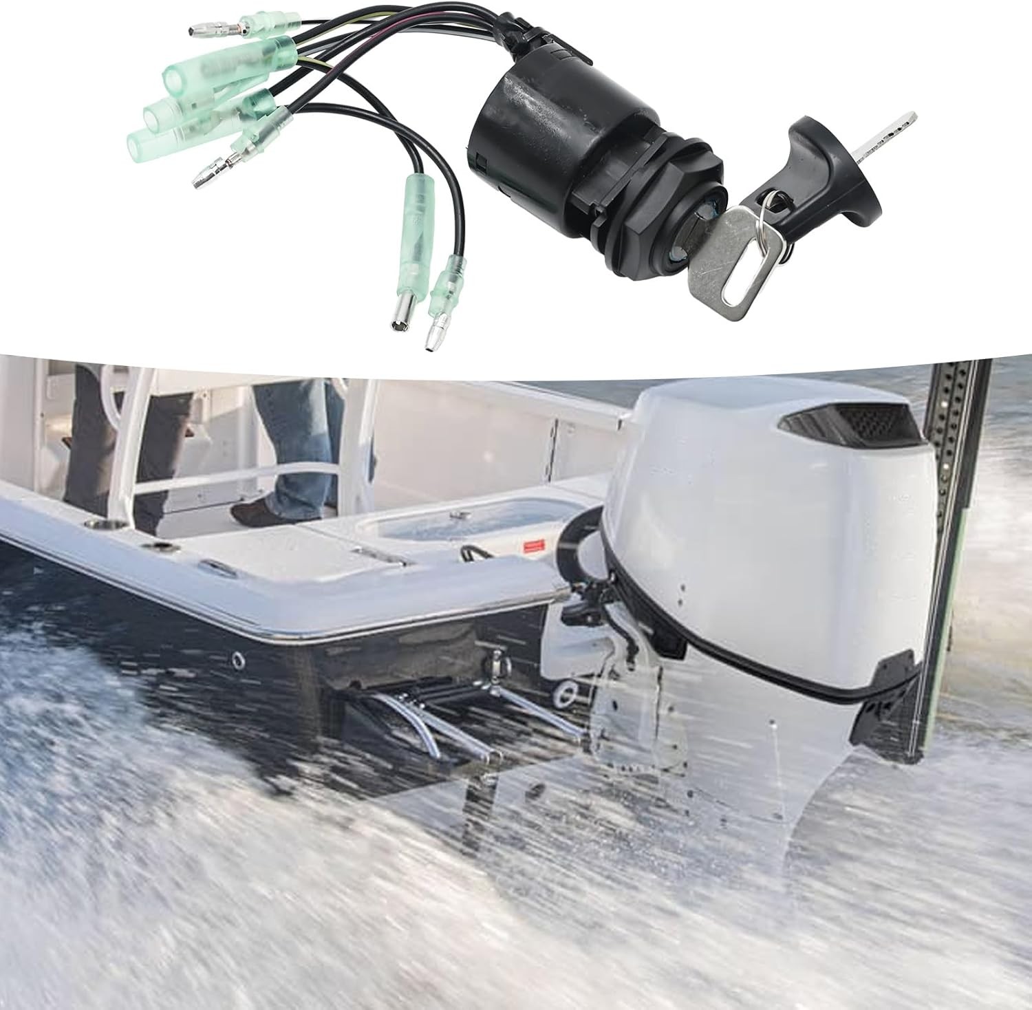 35100ZV5013 Boat Engine Starter Ignition Switch and Key, Outboard Motor Remote