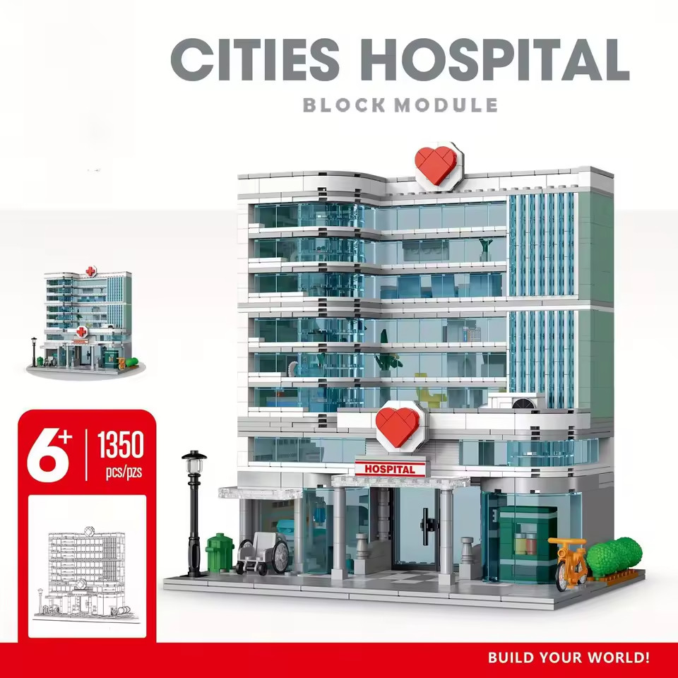 Hospital Building Blocks, DIY Educational Toys, Colletable Building Toy