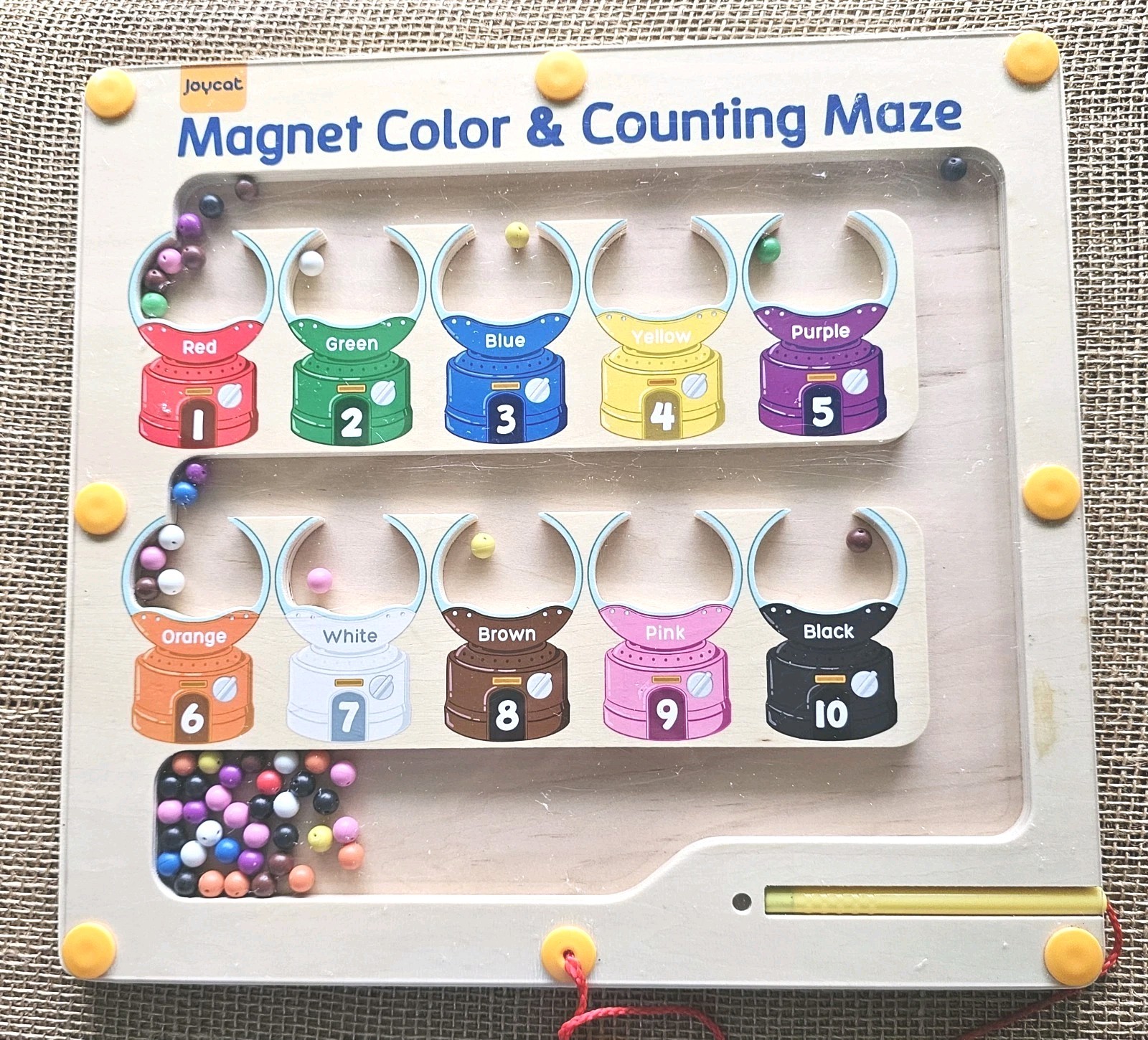 Joycat Magnetic Color & Counting Maze Gumball Machine Montessori Activity