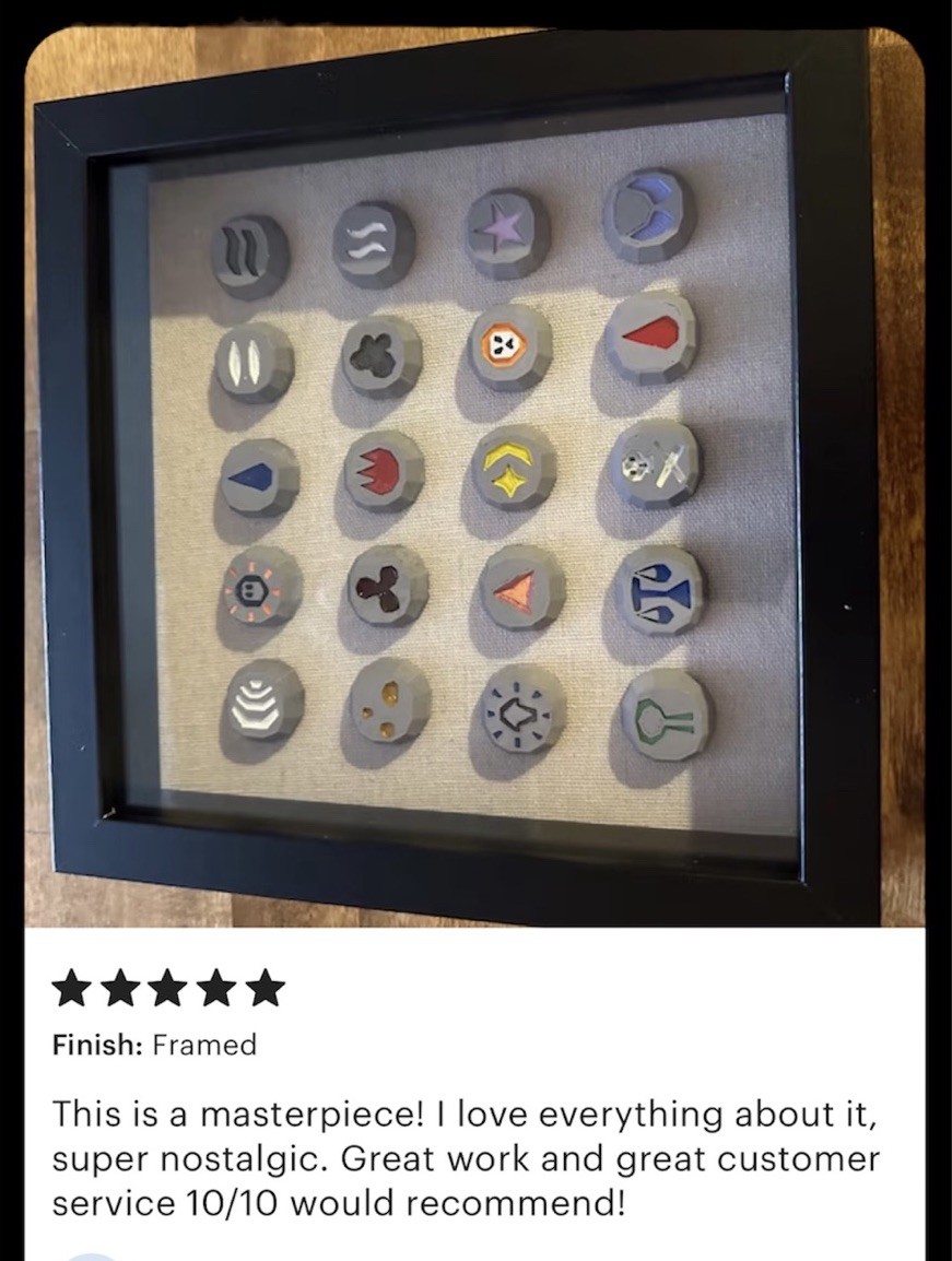OSRS Frames Rune Set Birthday Christmas Gift For Fan