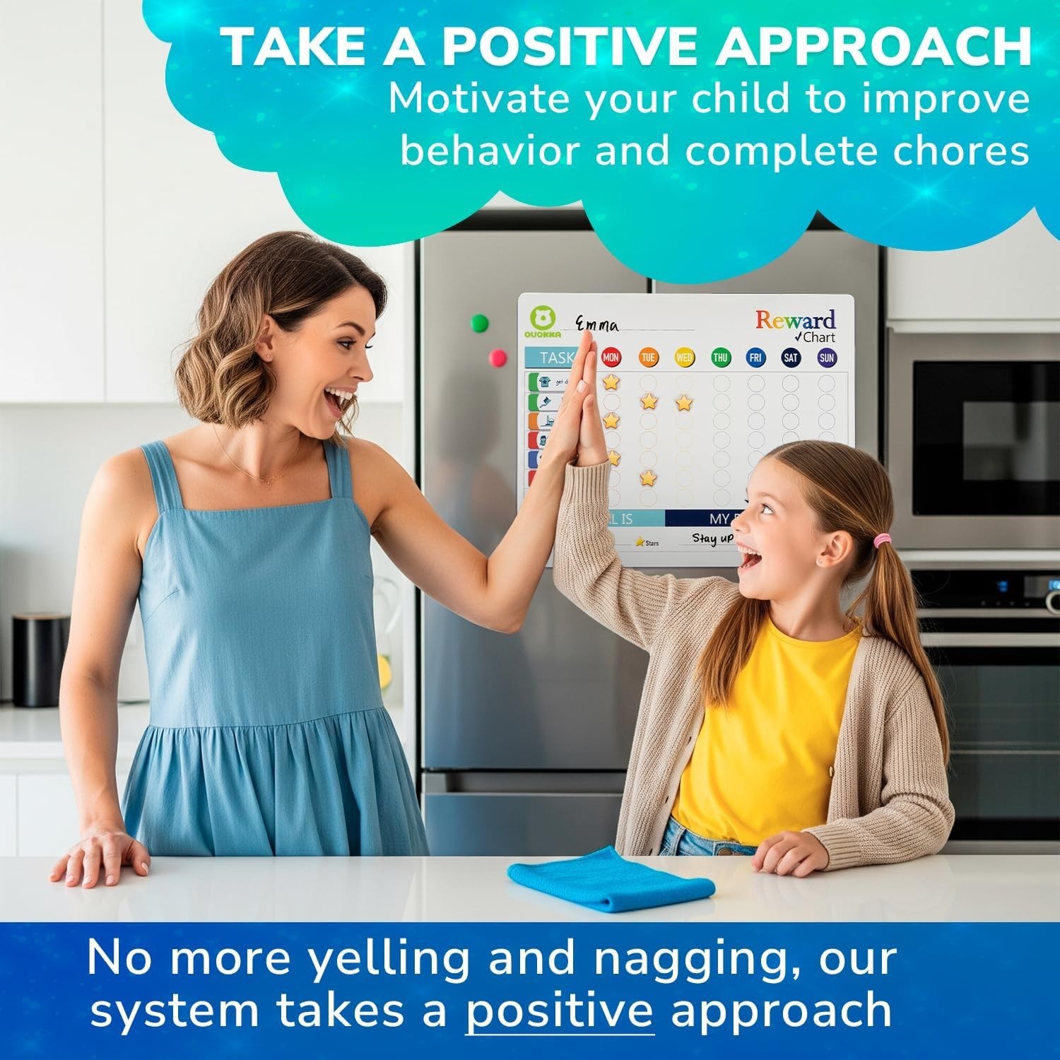 Durable Magnetic Behavior Chart for Kids – Includes 84 Chore Magnets & Marker