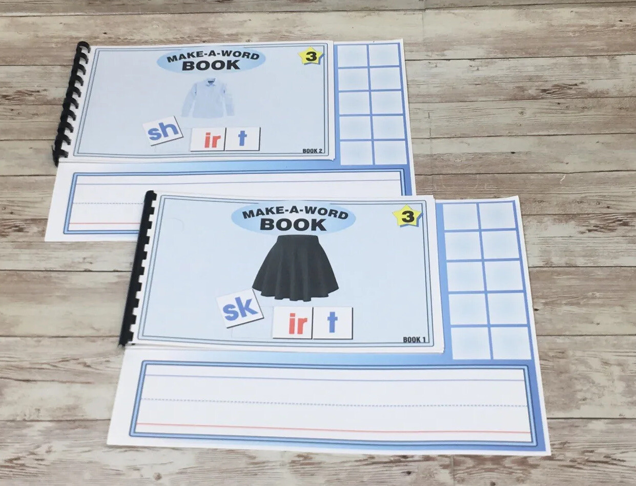MAKE A WORD – IR words – w/ letter tiles – Interactive Learning Book set
