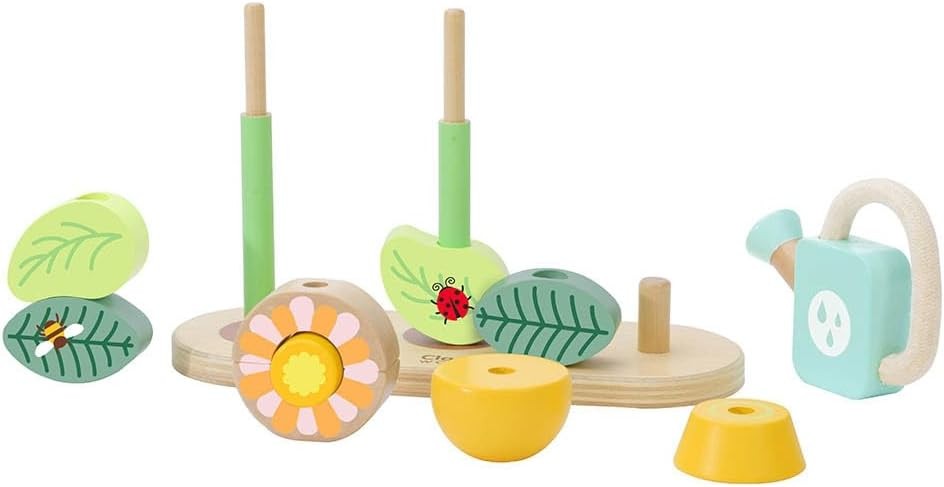 Classic World – Stacking Rings Flower Garden – Montessori Toy – Developmental, C