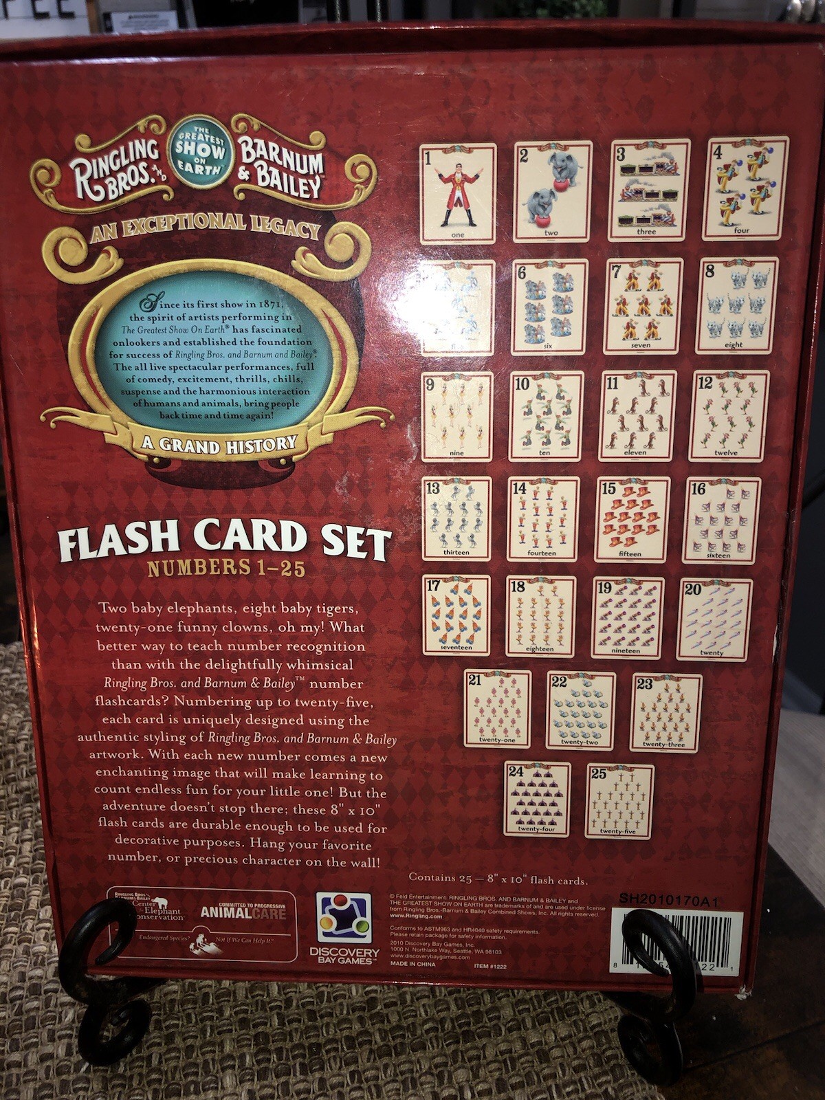 Circus Themed Large Flash Card Set Nursery Memory Game Ringling Bros. 2010