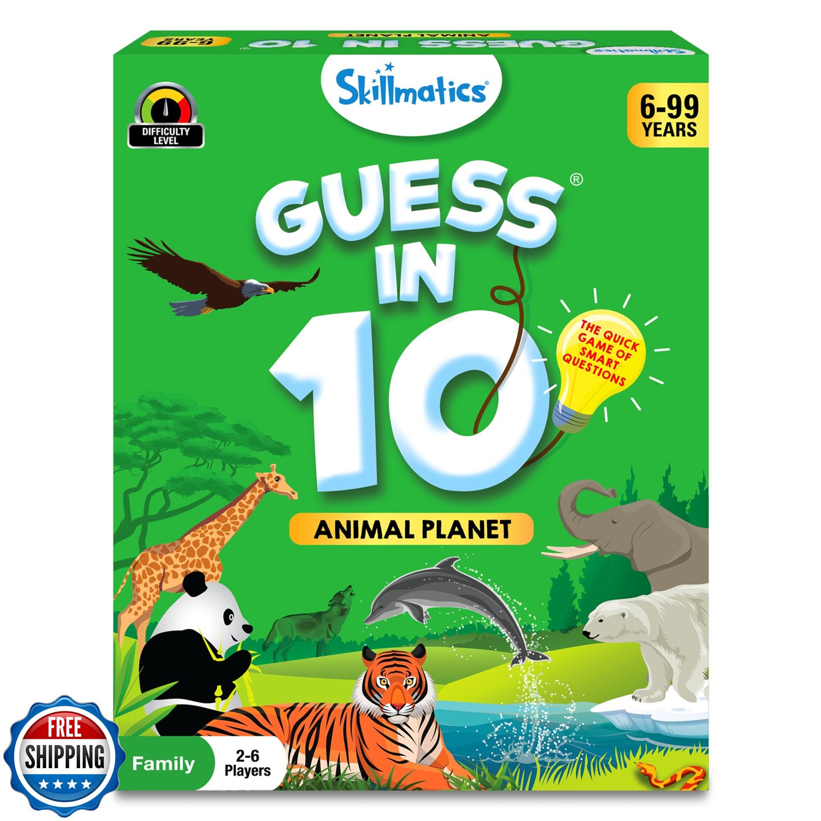 Skillmatics Guess in 10 Animal Planet, Card Game, Perfect for Boys, Girls, Ki