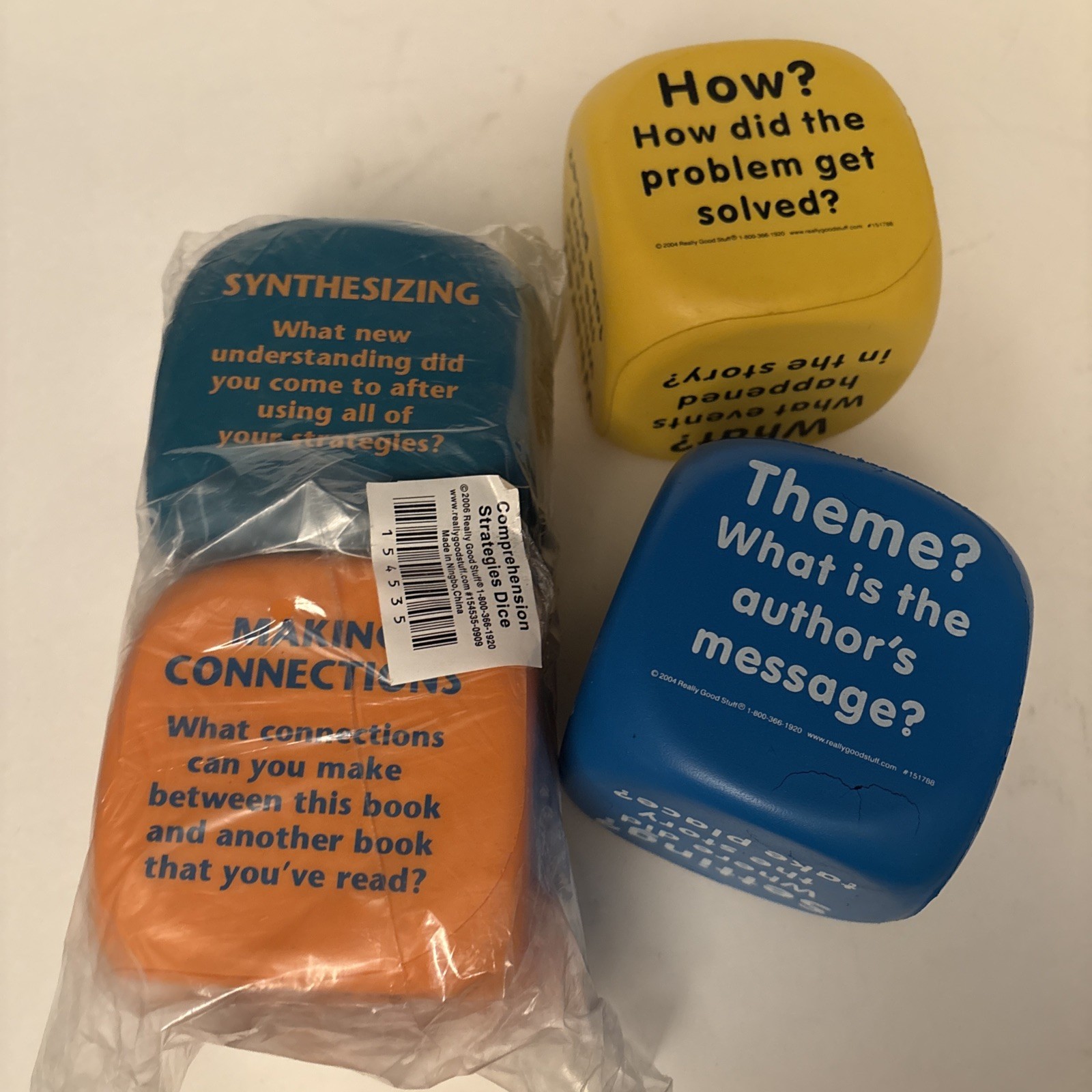 2006 Really Good Stuff Comprehension Strategies Dice Set Of 4 PREOWNED
