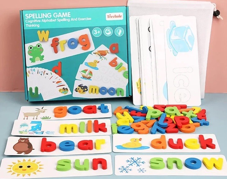 Spelling Learning Game Toy for Kids Age 3-8 Wooden Preschool Educational Toys