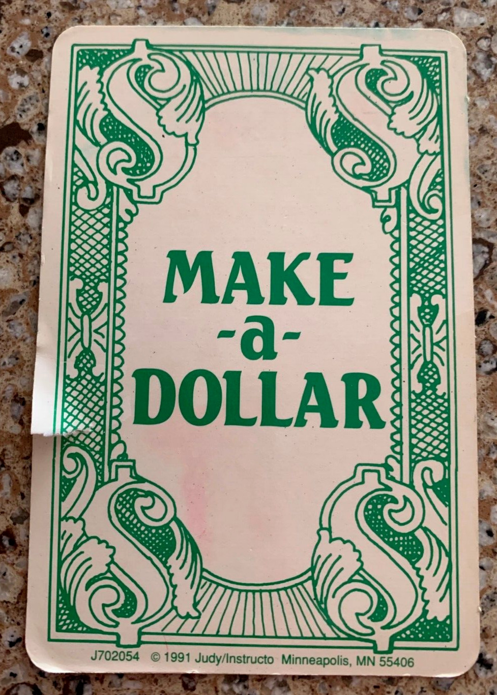 Make A Dollar Laminated Cards Teach Counting Coins Set of 55 Cards 1991