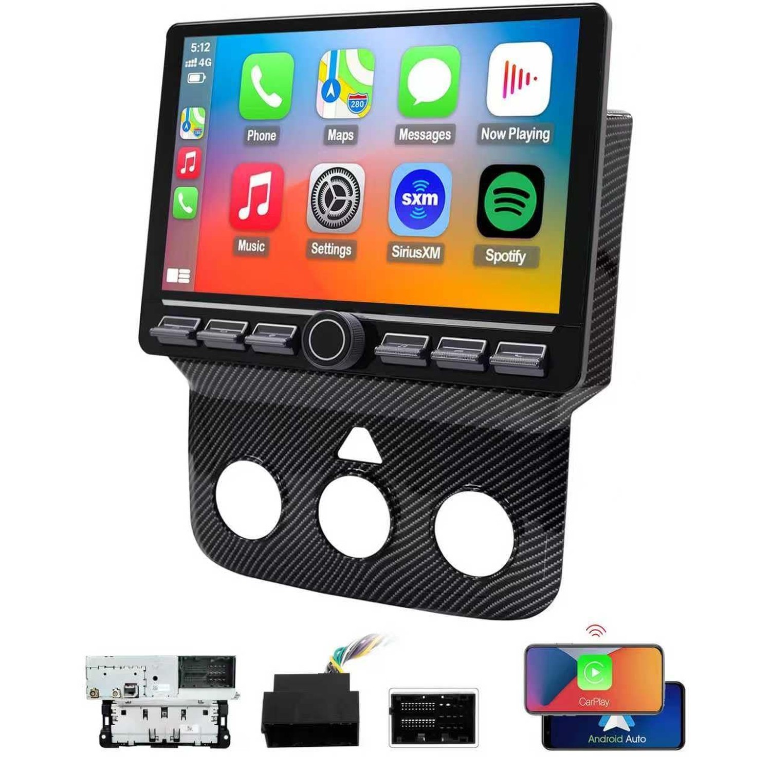 4G Network Radio for Dodge RAM 2013 2014 2015 2016 2017 2018 Upgrade,Carbon F…