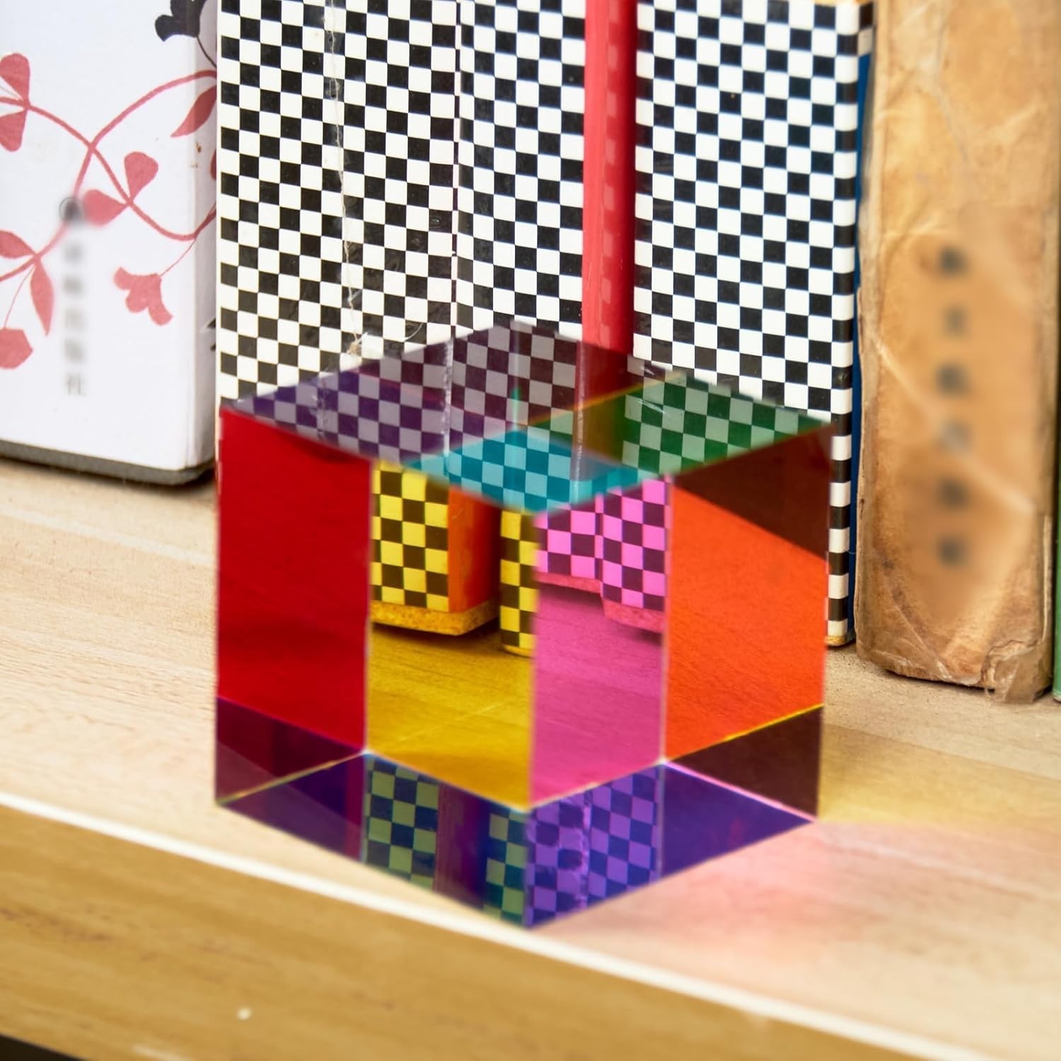 40mm Color Cube Acrylic Prism CMY Mixing Educational Physics Toy Desktop Decor f