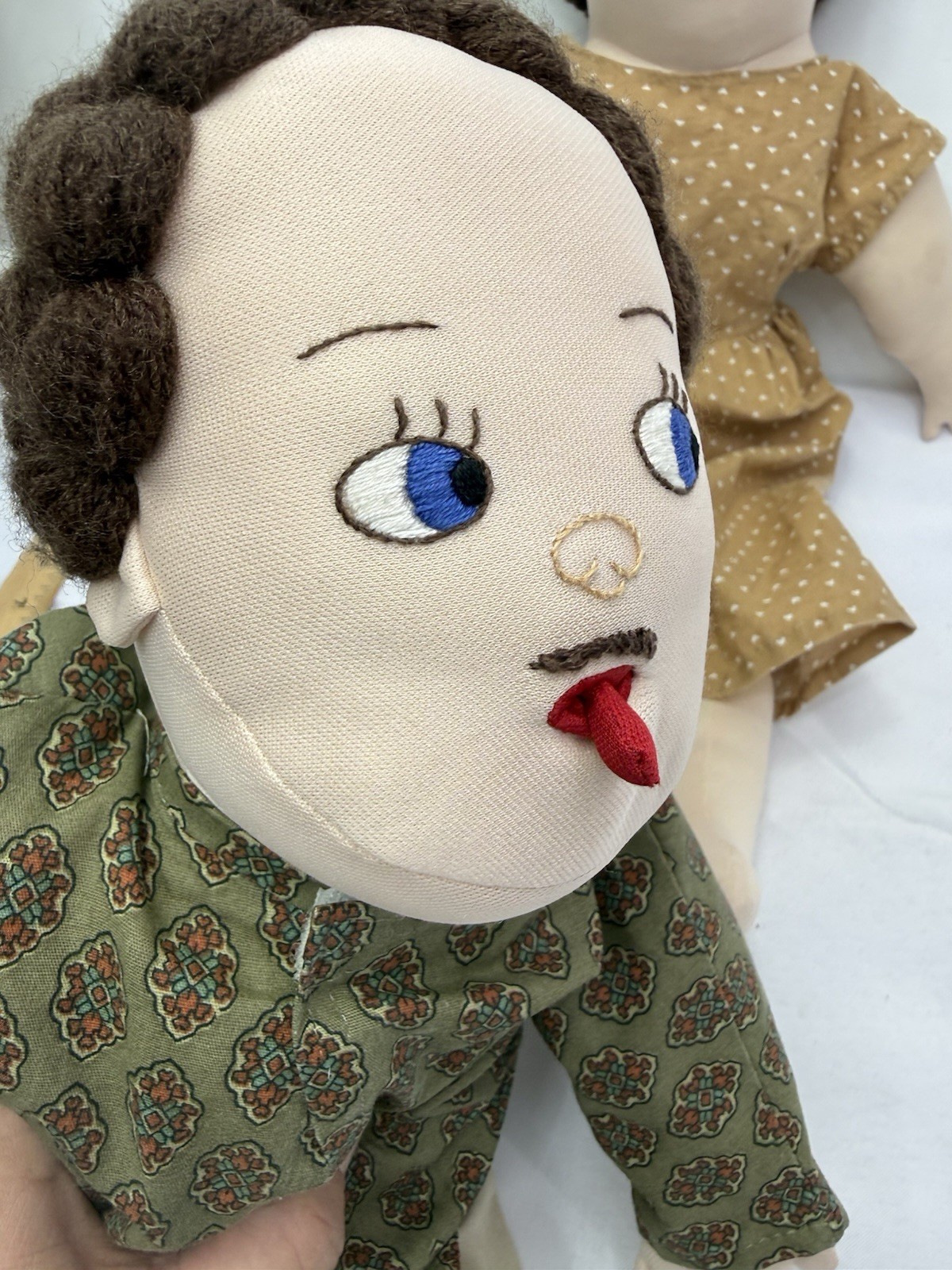 Vintage Teach A Bodies Man And Woman Anatomically Correct Plush Dolls W/clothes