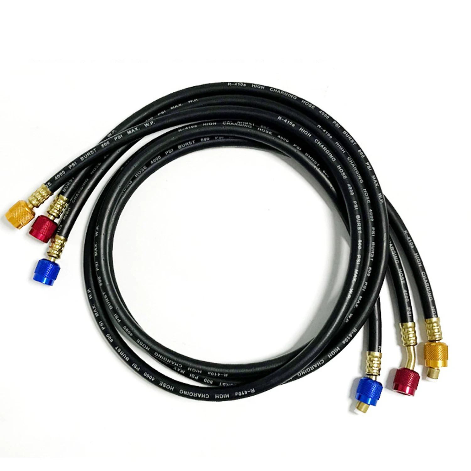AC Charging Hose Tube Kit Hose Low Loss Fittings for R134A R12 R22 Refrigerant