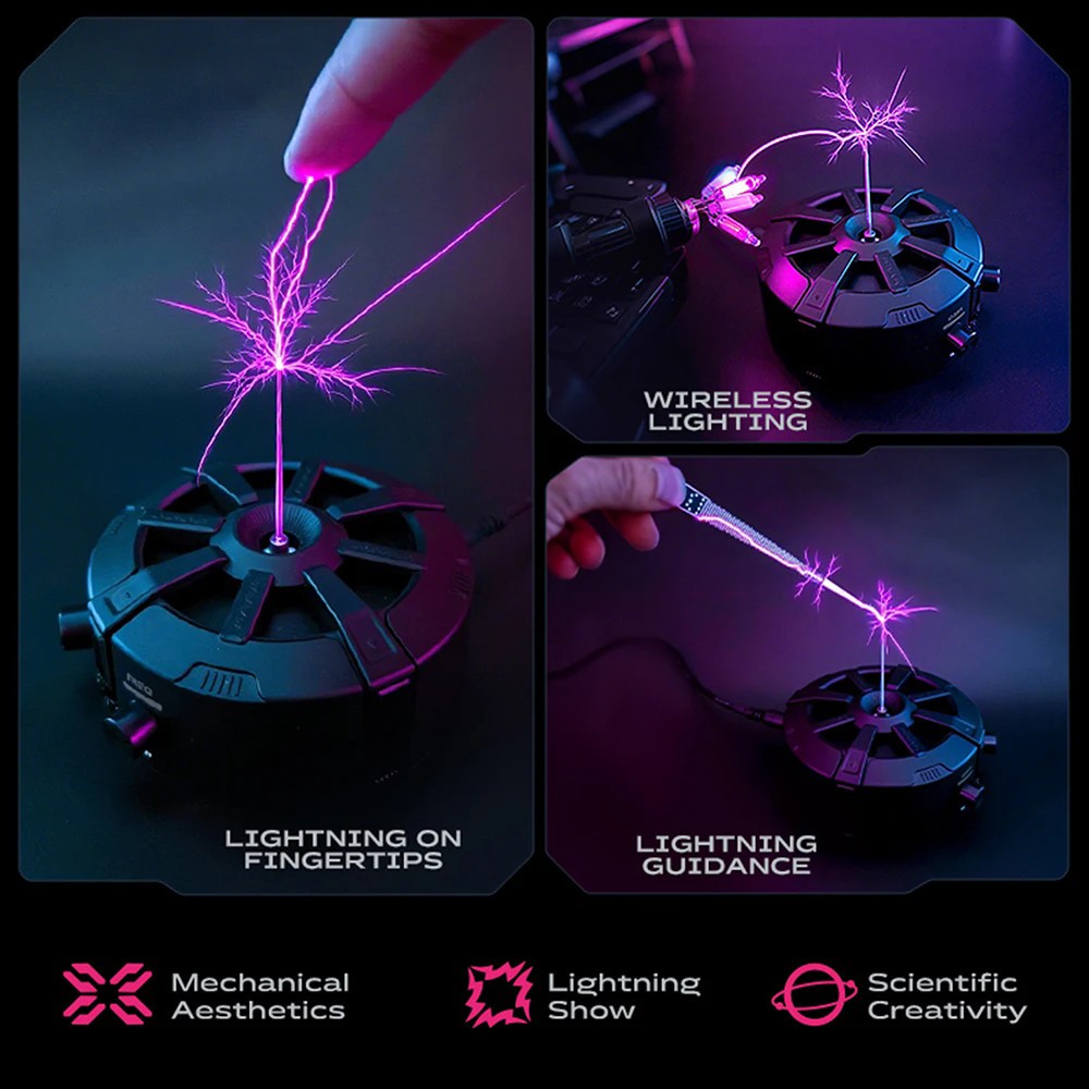 Tesla Coil Bluetooth Music Box Arc Generator Artificial Lightning Touchable