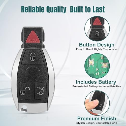 Key Fob, Keyless Entry Remote Fits for 1997-2016 Mercedes Benz E350 ML350 SLK300