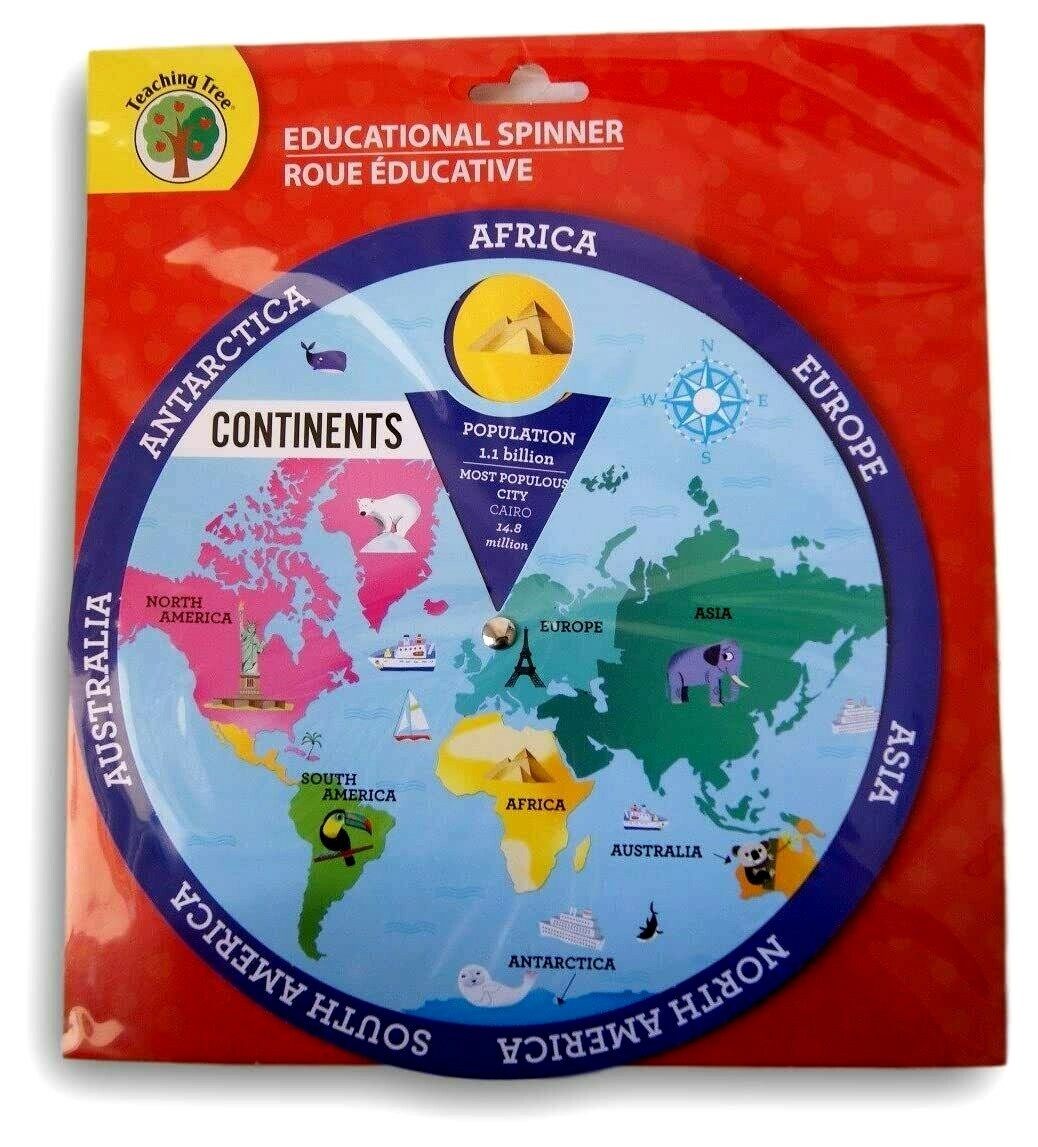Butterfly, Colors, Continents, or Sky Teaching Tree Educational Spinner Choice-4