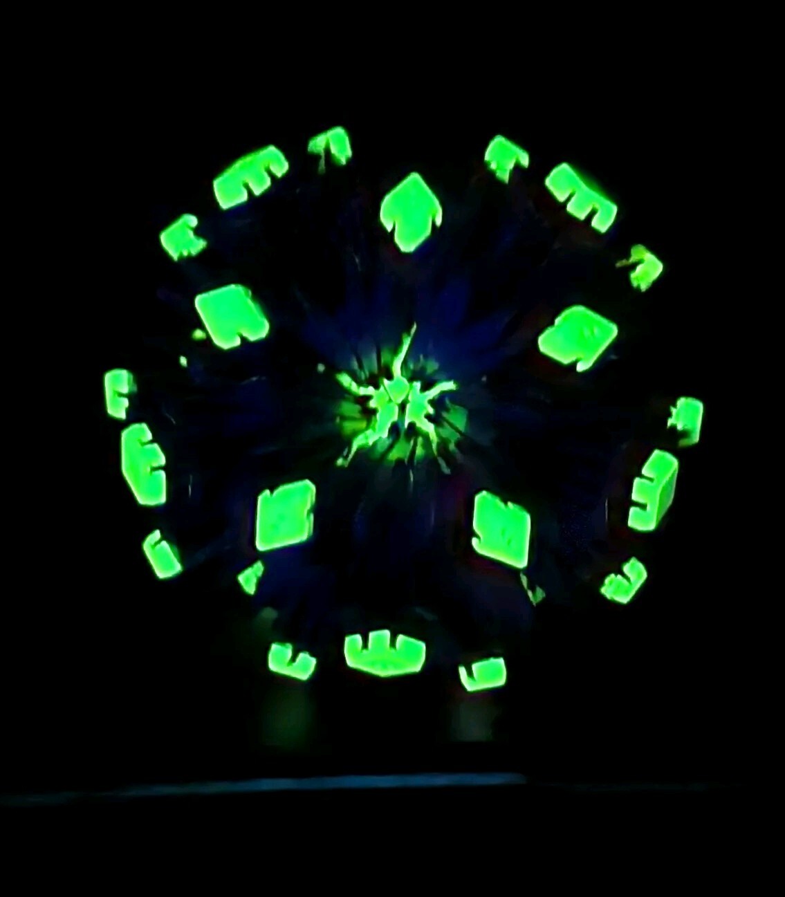 Hoberman Transforming Sphere LARGE Purple Green 💚 Glow In The Dark 9.5″ – 30″
