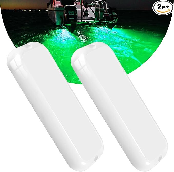B5 Marine Underwater Boat Lights Green Pair 2x3000LM 90LED 6.5″ 10-36V IP68