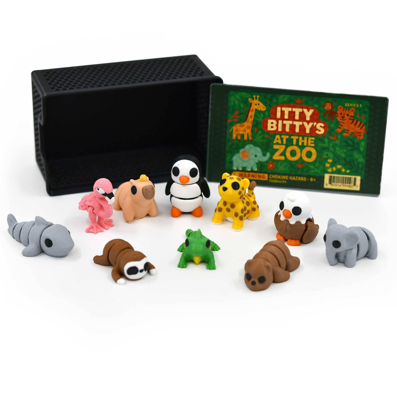 Itty Bitty’s At the Zoo | Case of 10 3D Printed Zoo Animals | Black Sheep Produc