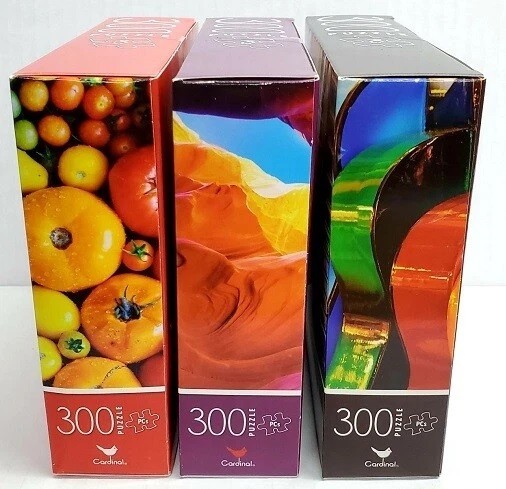 NEW 300 PC PUZZLE SET JIGSAW RAINBOW VEGGIES COLORFUL GUITARS ANTELOPE CANYON