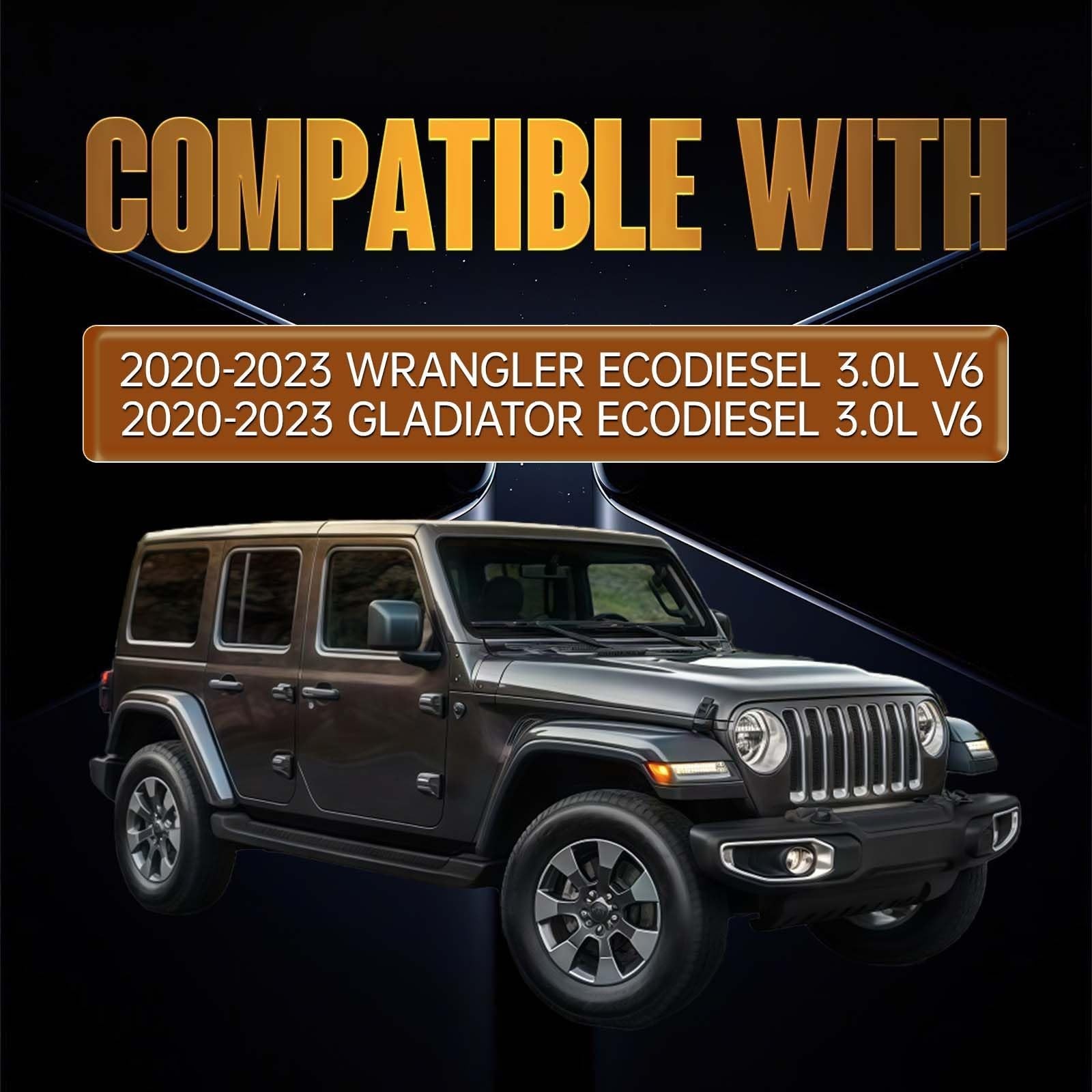 Fuel Oil Air Filter Set Compatible with 3.0L V6 2020-2023 Jeep Wrangler Gladi…