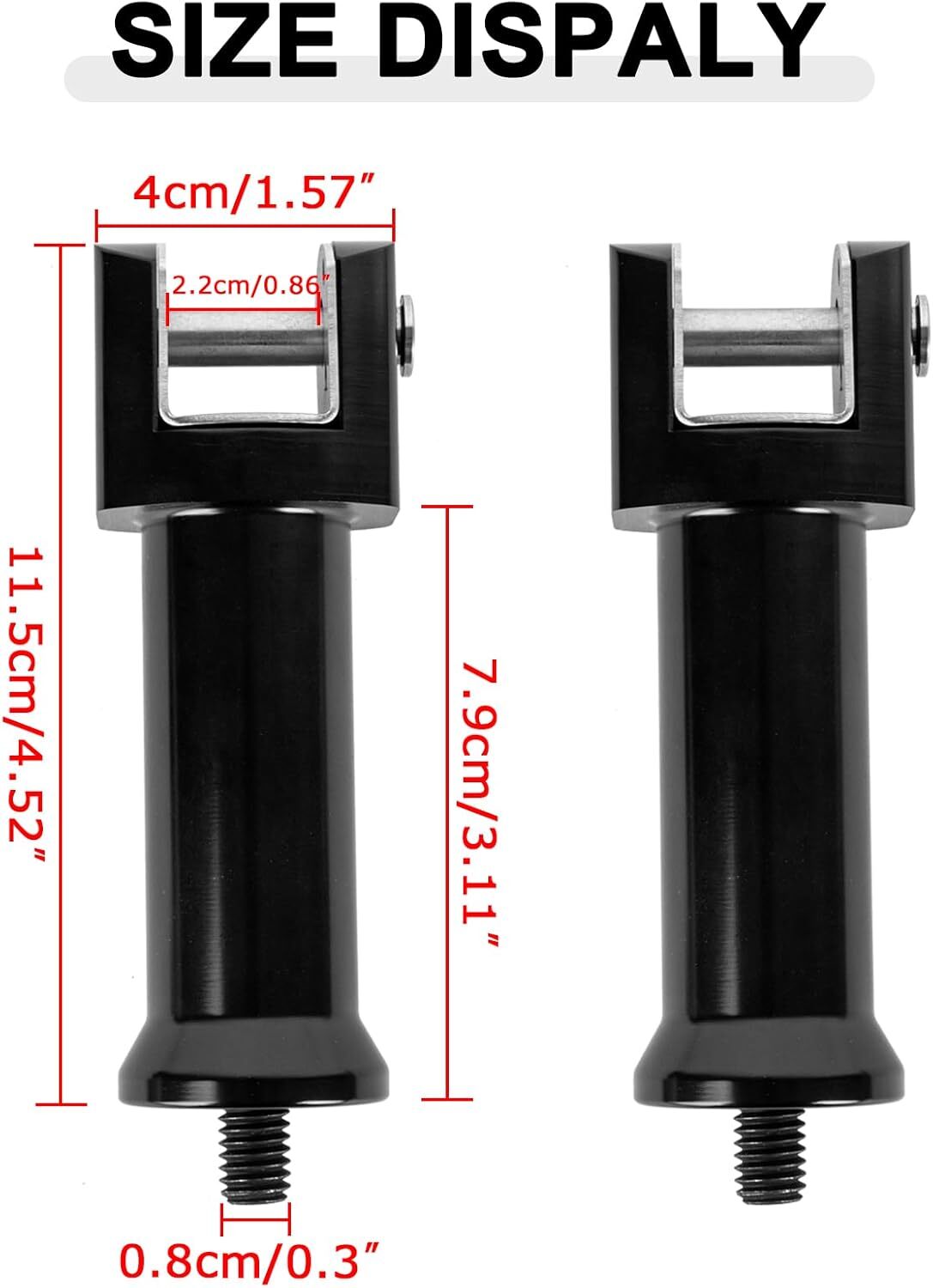 PSLER Left and Right Street Bob Foot Pegs, Softail Passenger Footpeg Supports