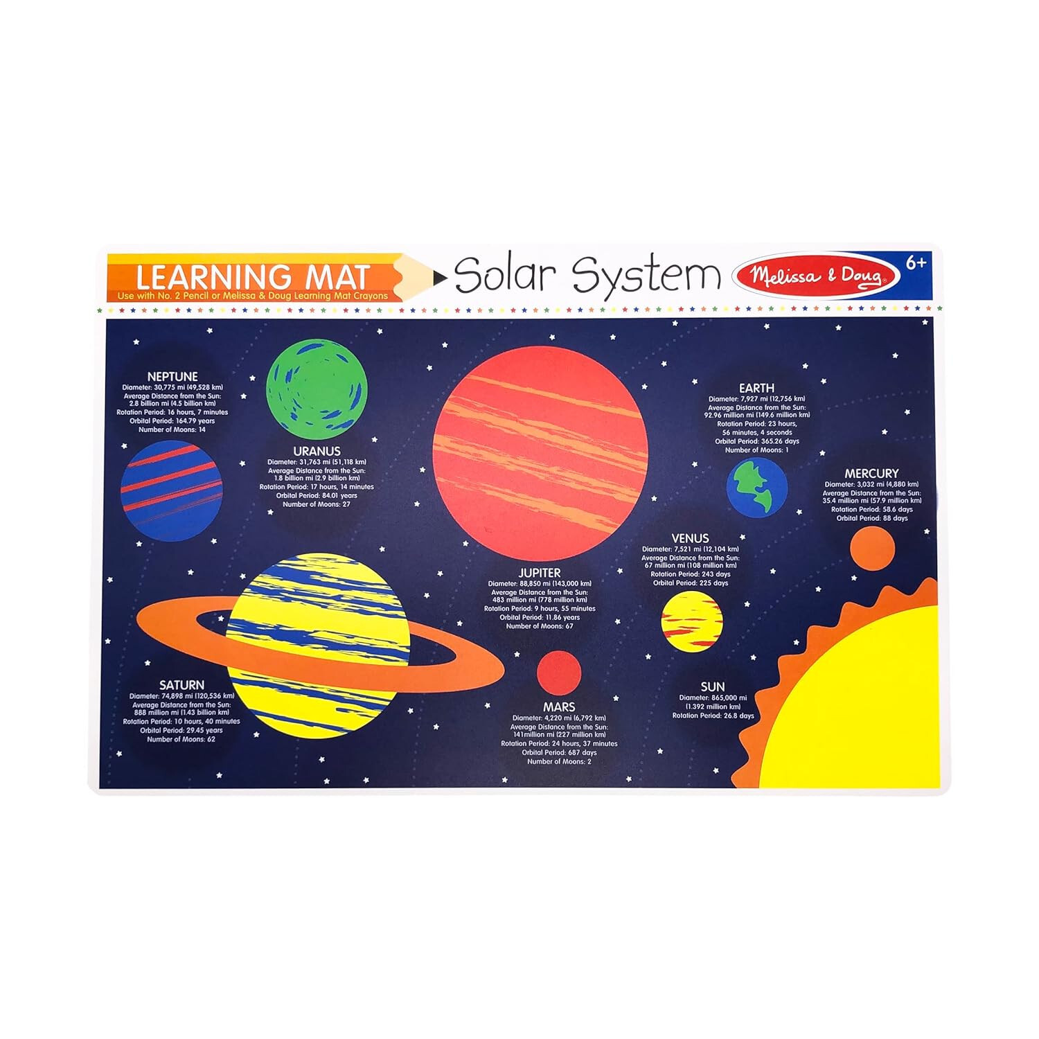 MELISSA & DOUG Planets Write A Mat plus Crayons