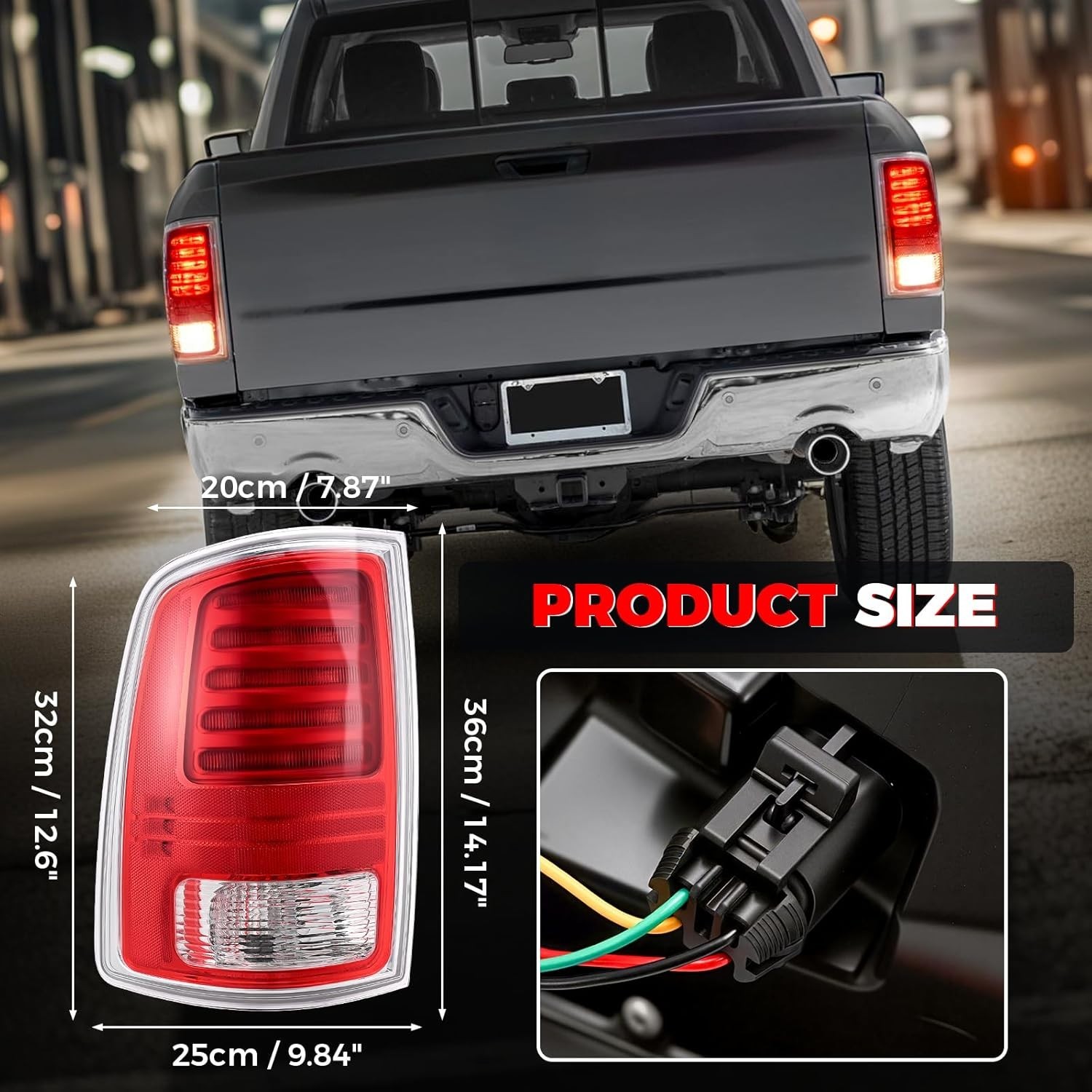 Ram LED Tail Light Assembly Compatible with 2013 2014 2015 2016 2017 2018 Dodg..