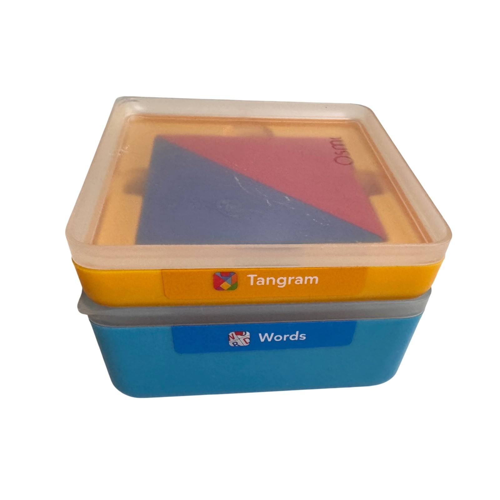 Osmo Tangram and Words Game Pieces Set Blue Orange Cases Educational STEM Toy