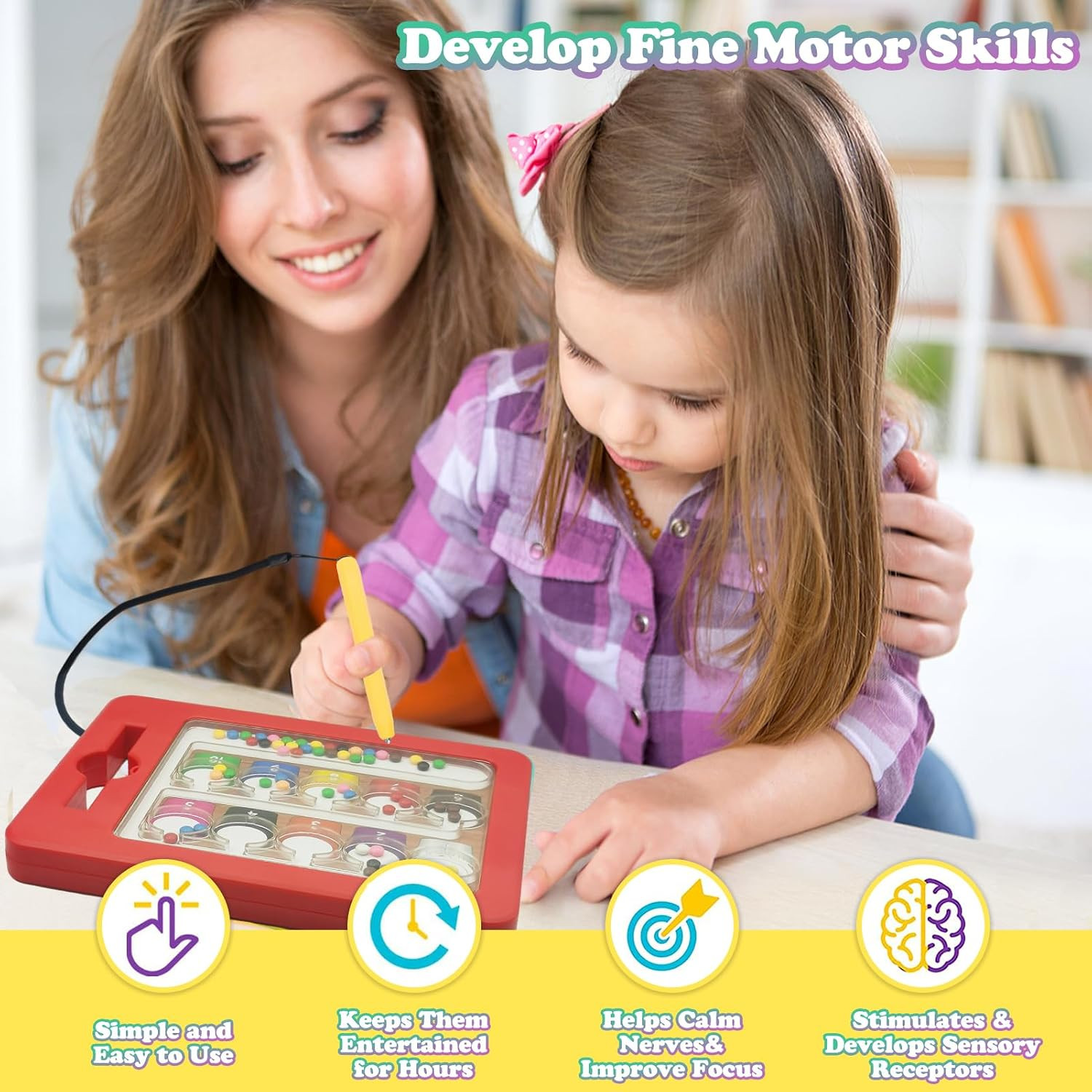 2 in 1 Double-Sided Magnetic Drawing Board for Kids, Magnetic Color Number