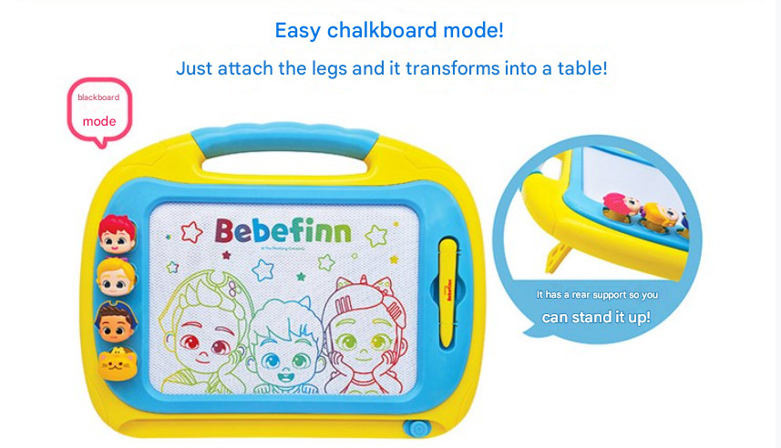 Pinkfong BebeFinn Transform Drawing Table 3 Stages Erasable Stamps Kid Toy
