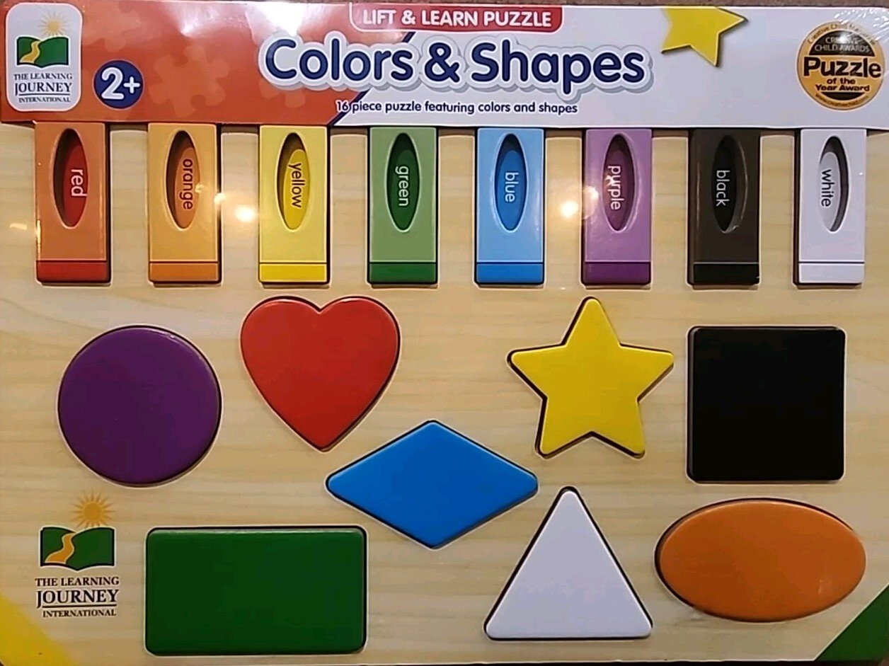 The Learning Journey Lift & Learn Puzzle – Colors & Shapes: 16 Pcs