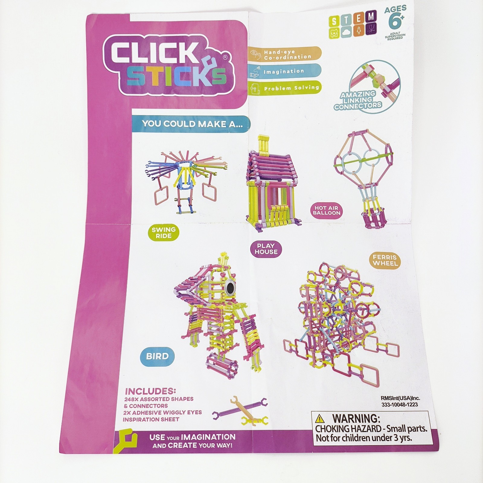 Click Sticks Building Toys Imagination Creative Set 252 PC STEM Learning