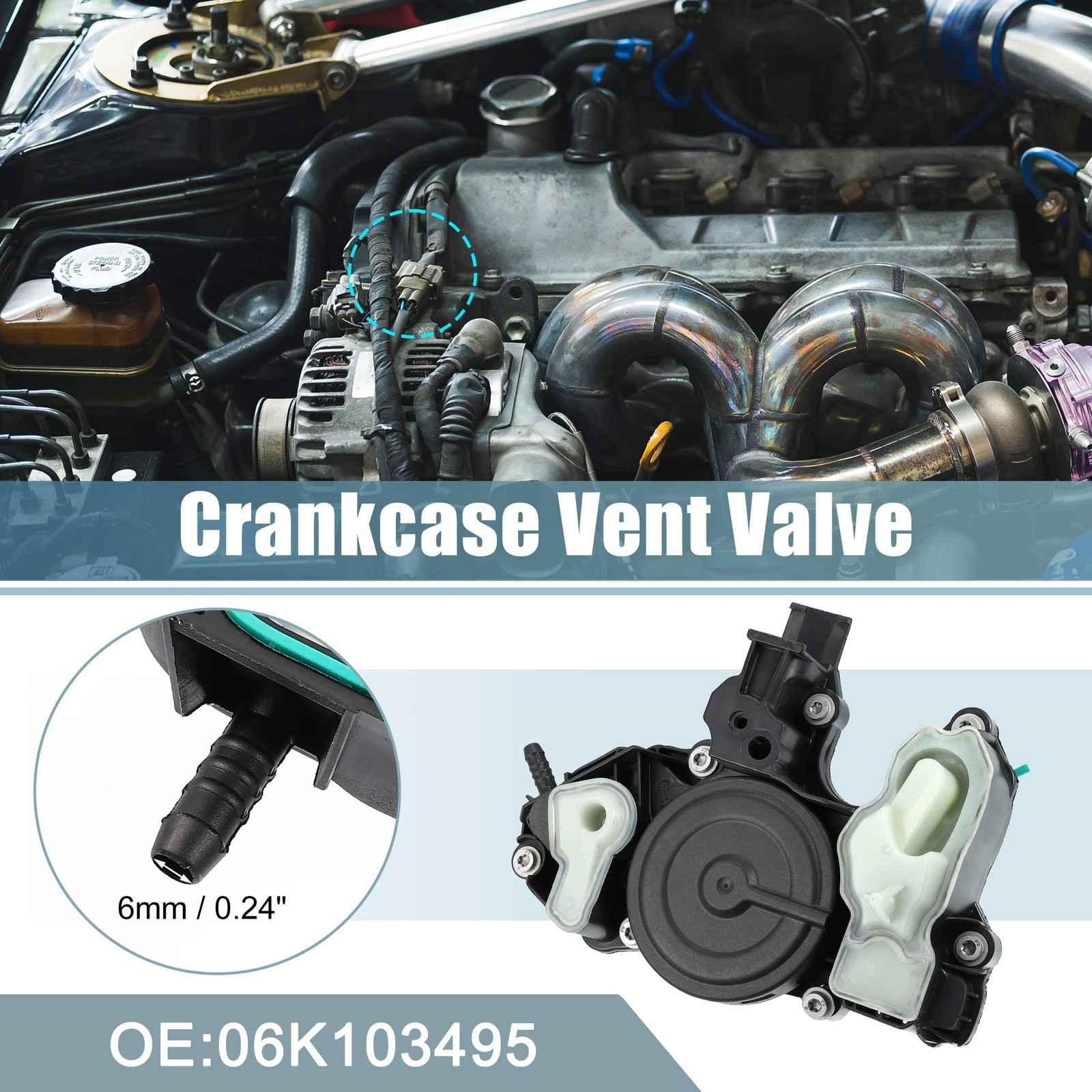 X AUTOHAUX 06K103495 Engine Crankcase Vent Valve Ventilation PCV Pressure Con…